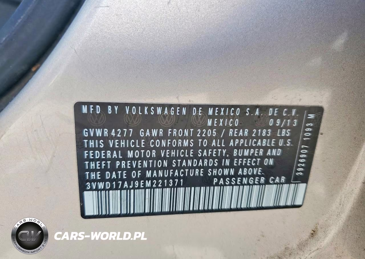 2014 Volkswagen Jetta Se VIN:3VWD17AJ9EM221371 - 12