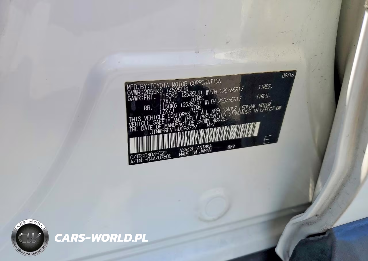 2017 Toyota Rav4 Xle VIN:JTMWFREV1HD093729 - 13
