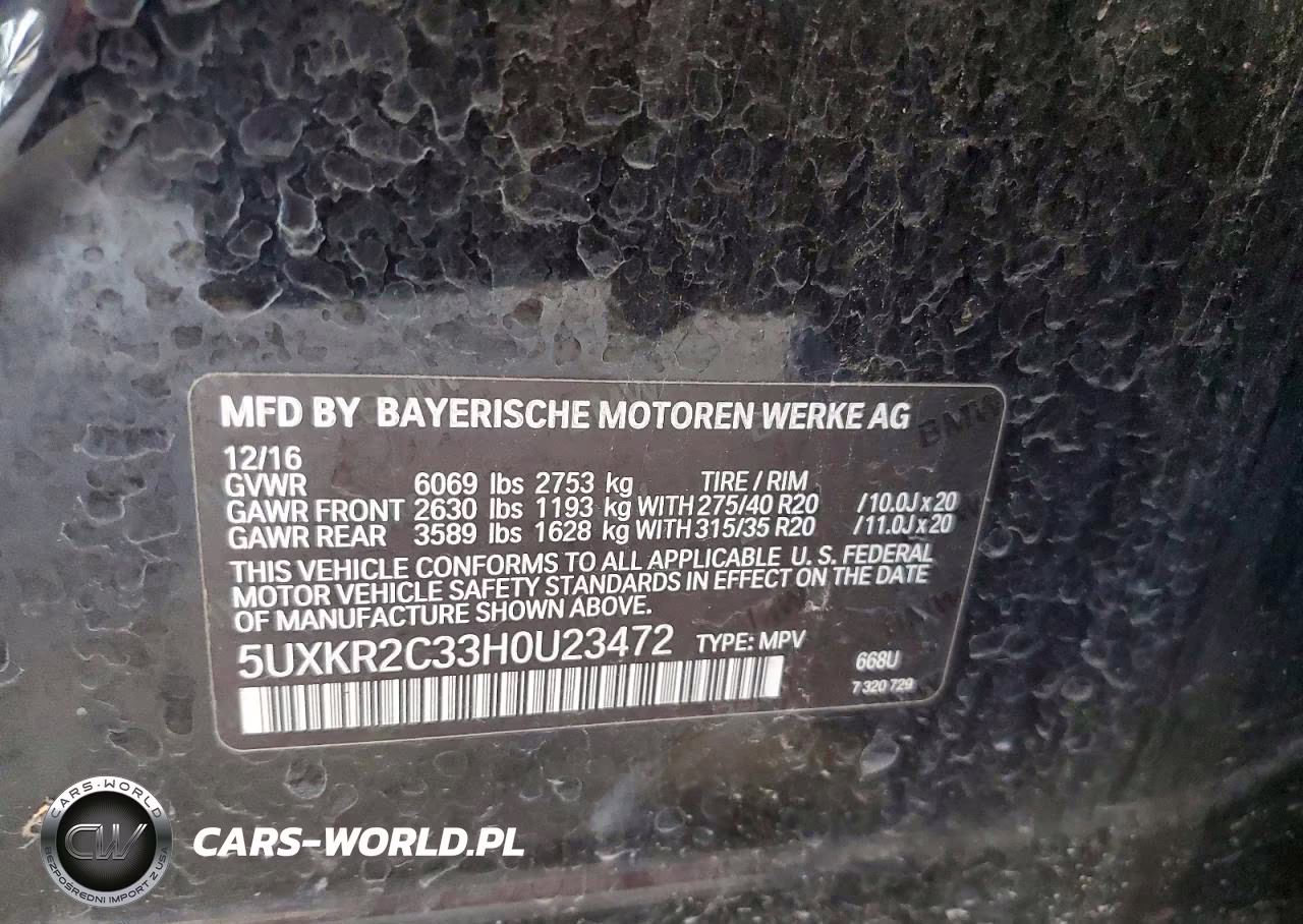 2017 BMW X5 Sdrive35I VIN:5UXKR2C33H0U23472 - 13
