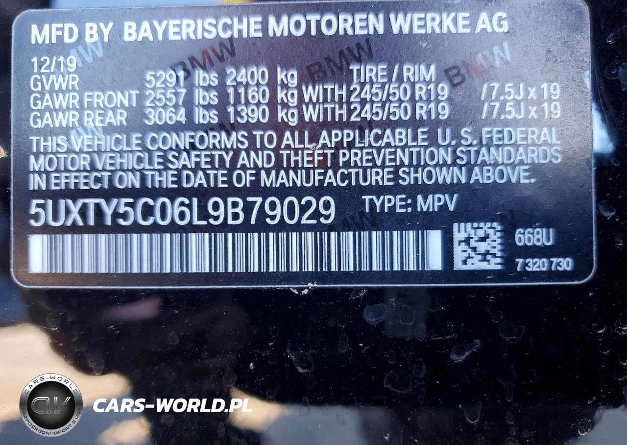 2020 BMW X3 xDrive30I VIN:5UXTY5C06L9B79029 - 13