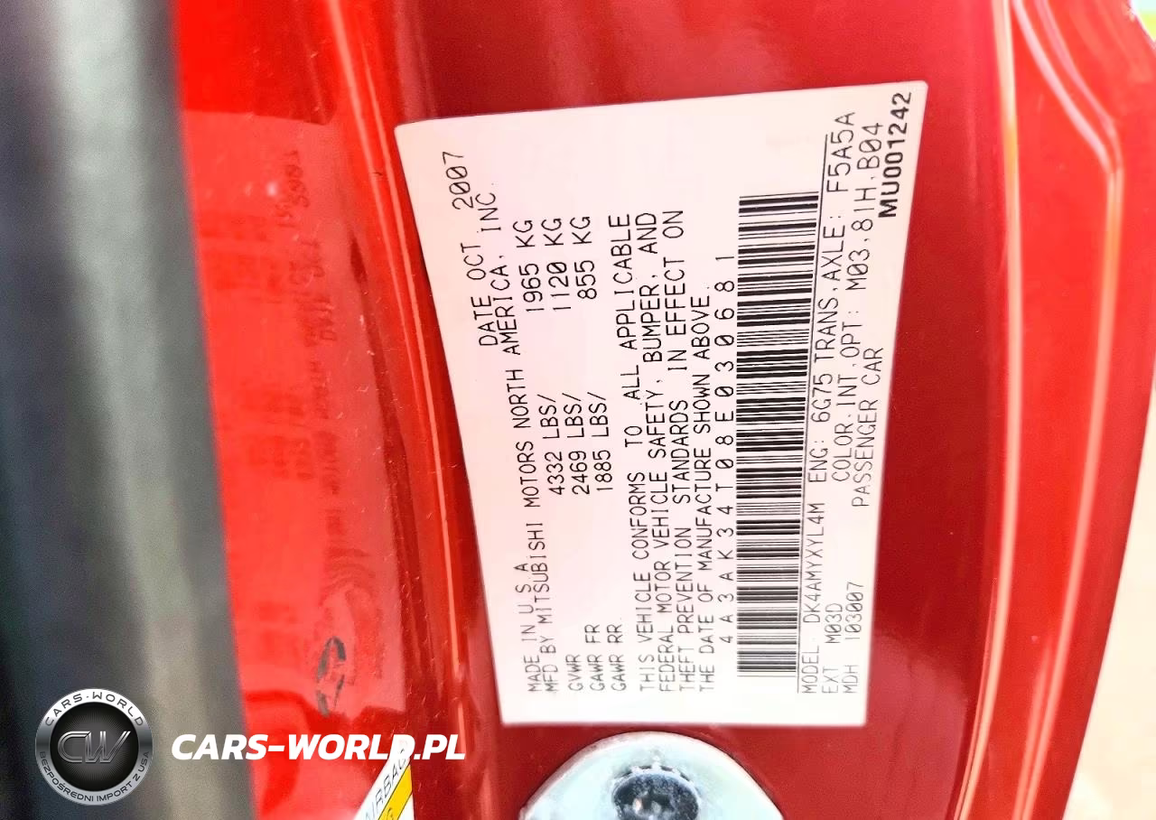 2008 Mitsubishi Eclipse VIN:4A3AK34T08E030681 - 13