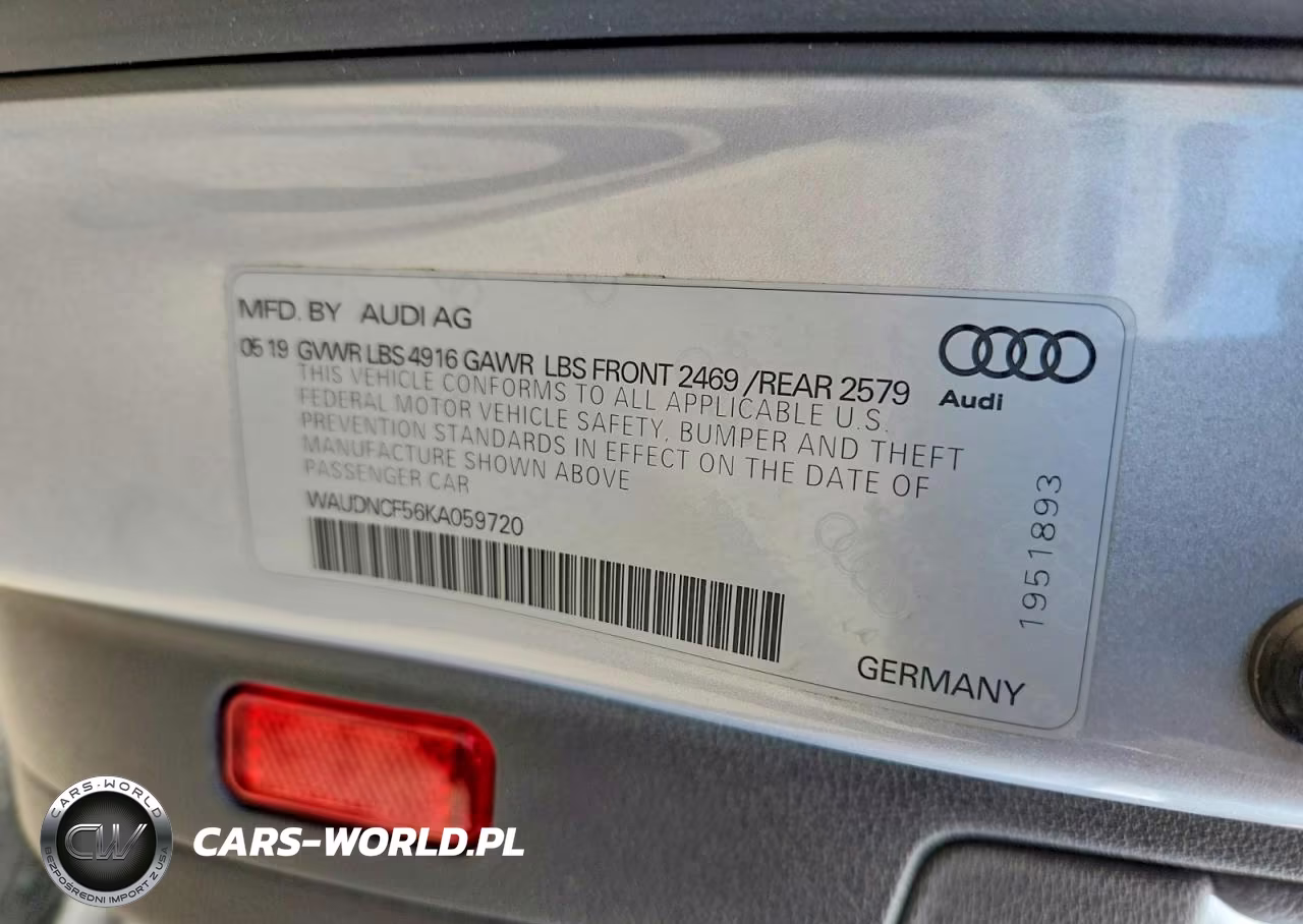 2019 Audi A5 Premium S Line VIN:WAUDNCF56KA059720 - 14
