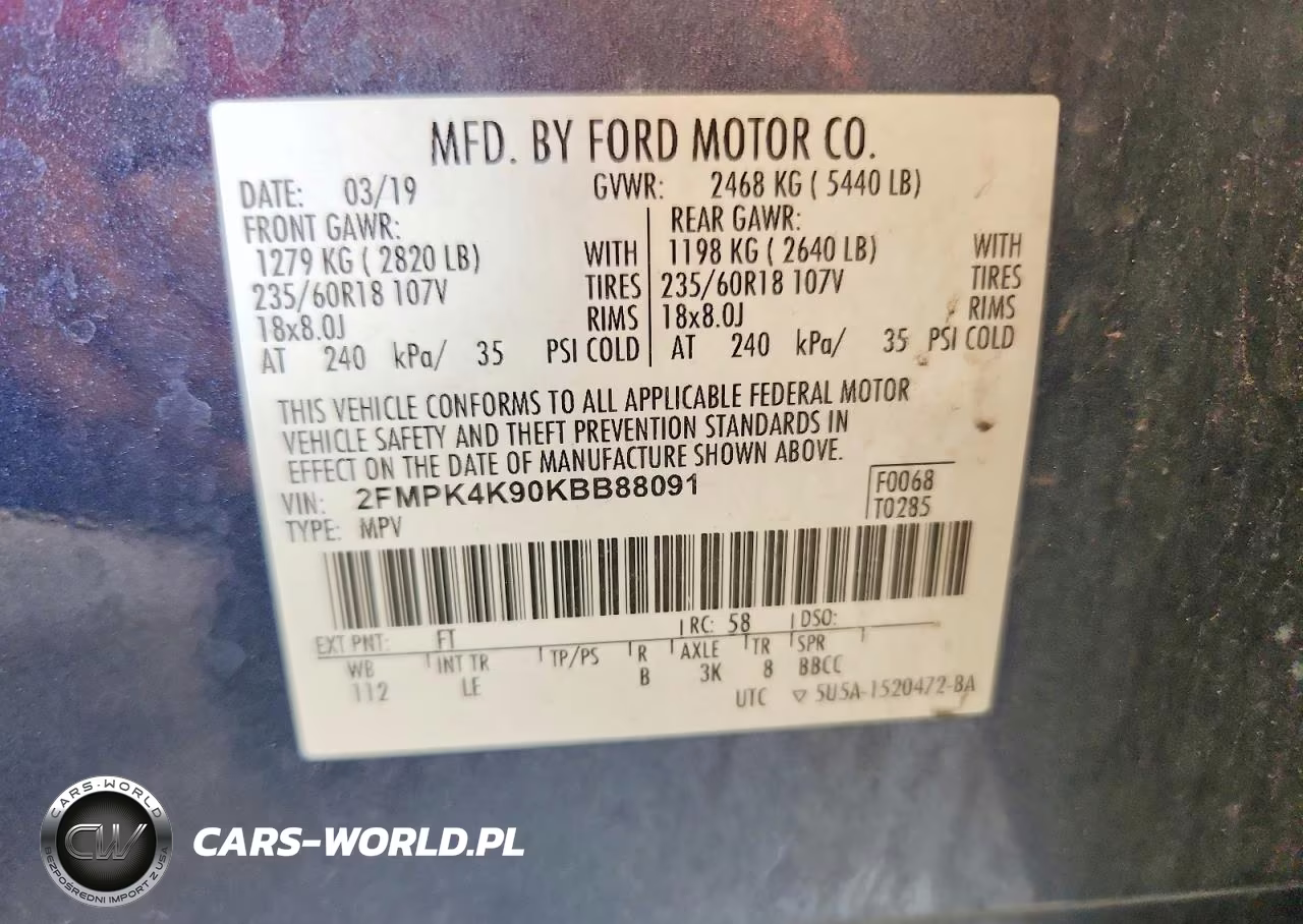 2019 Ford Edge Titanium VIN:2FMPK4K90KBB88091 - 13
