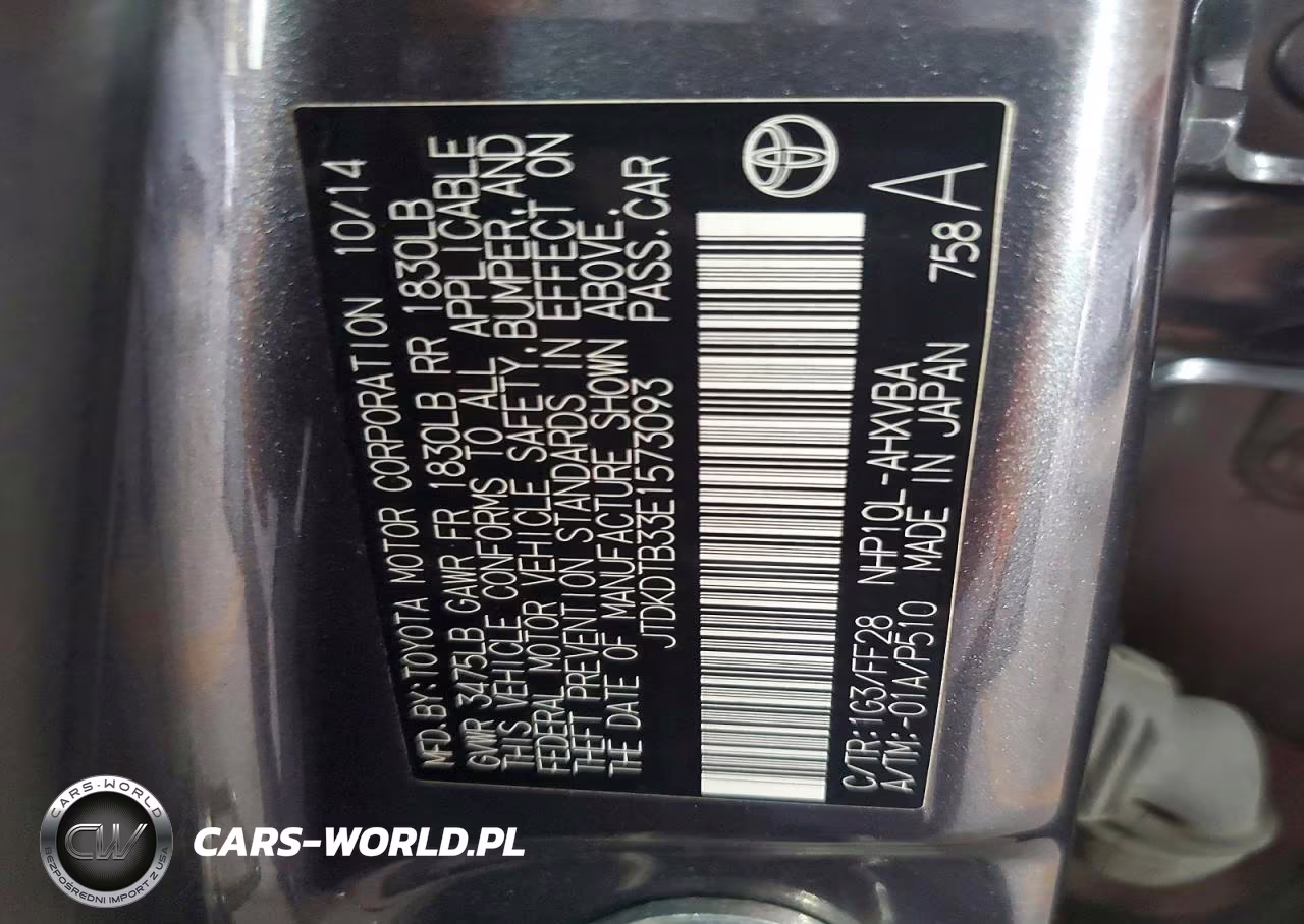 2014 Toyota Prius C Two VIN:JTDKDTB33E1573093 - 12