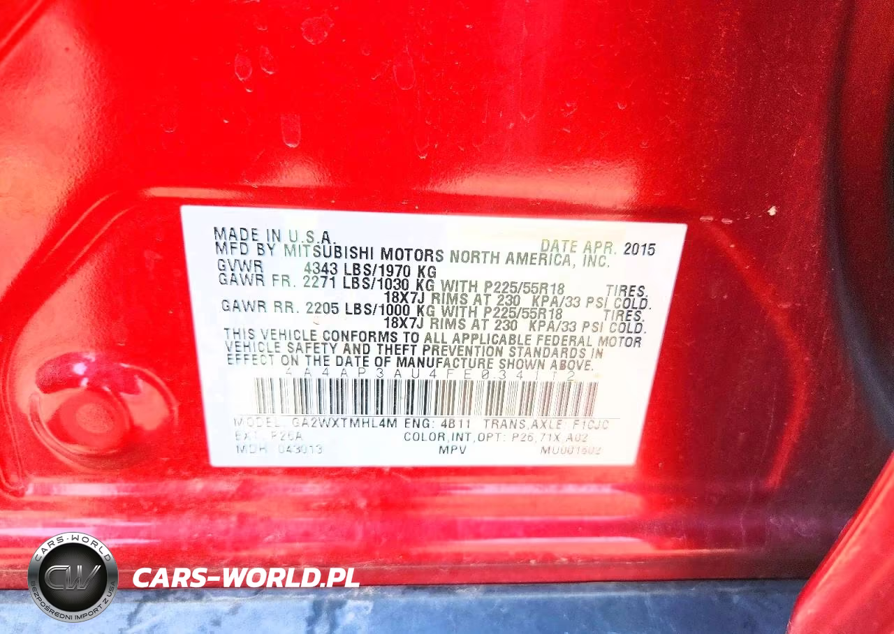 2015 Mitsubishi Outlander Sport Es VIN:4A4AP3AU4FE034112 - 13