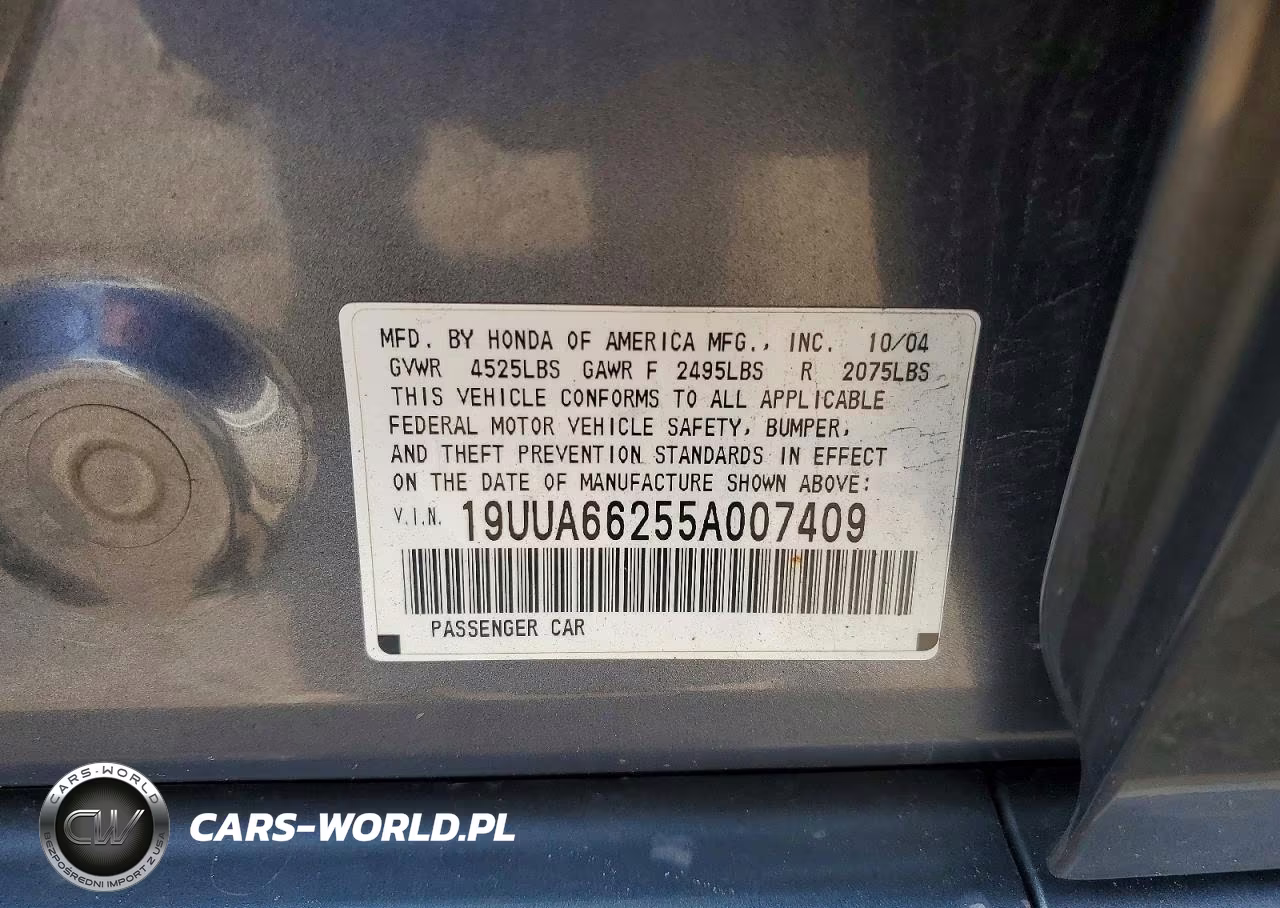 2005 Acura Tl VIN:19UUA66255A007409 - 12