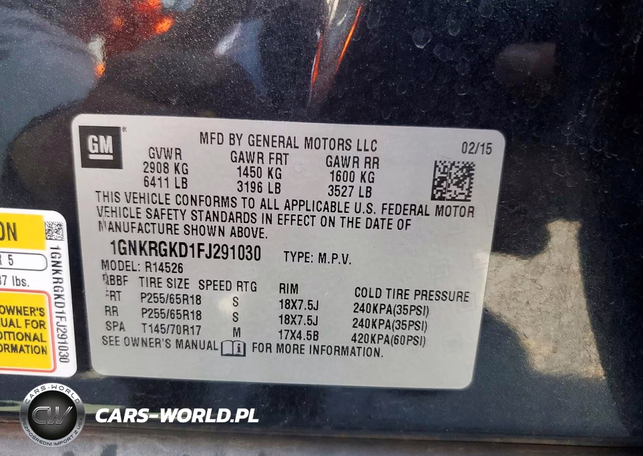 2015 Chevrolet Traverse Lt VIN:1GNKRGKD1FJ291030 - 13