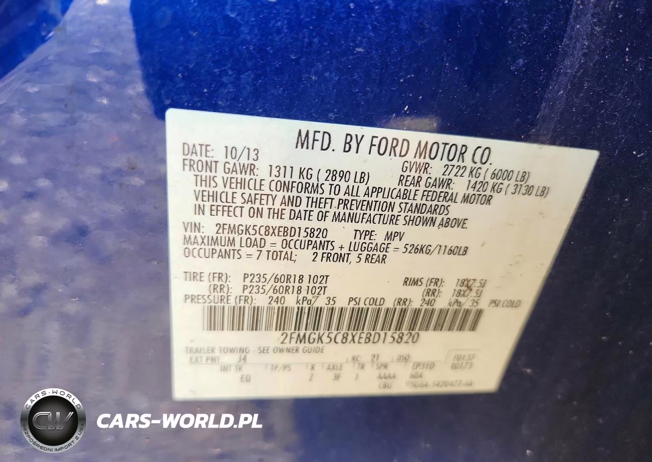 2014 Ford Flex Sel VIN:2FMGK5C8XEBD15820 - 13