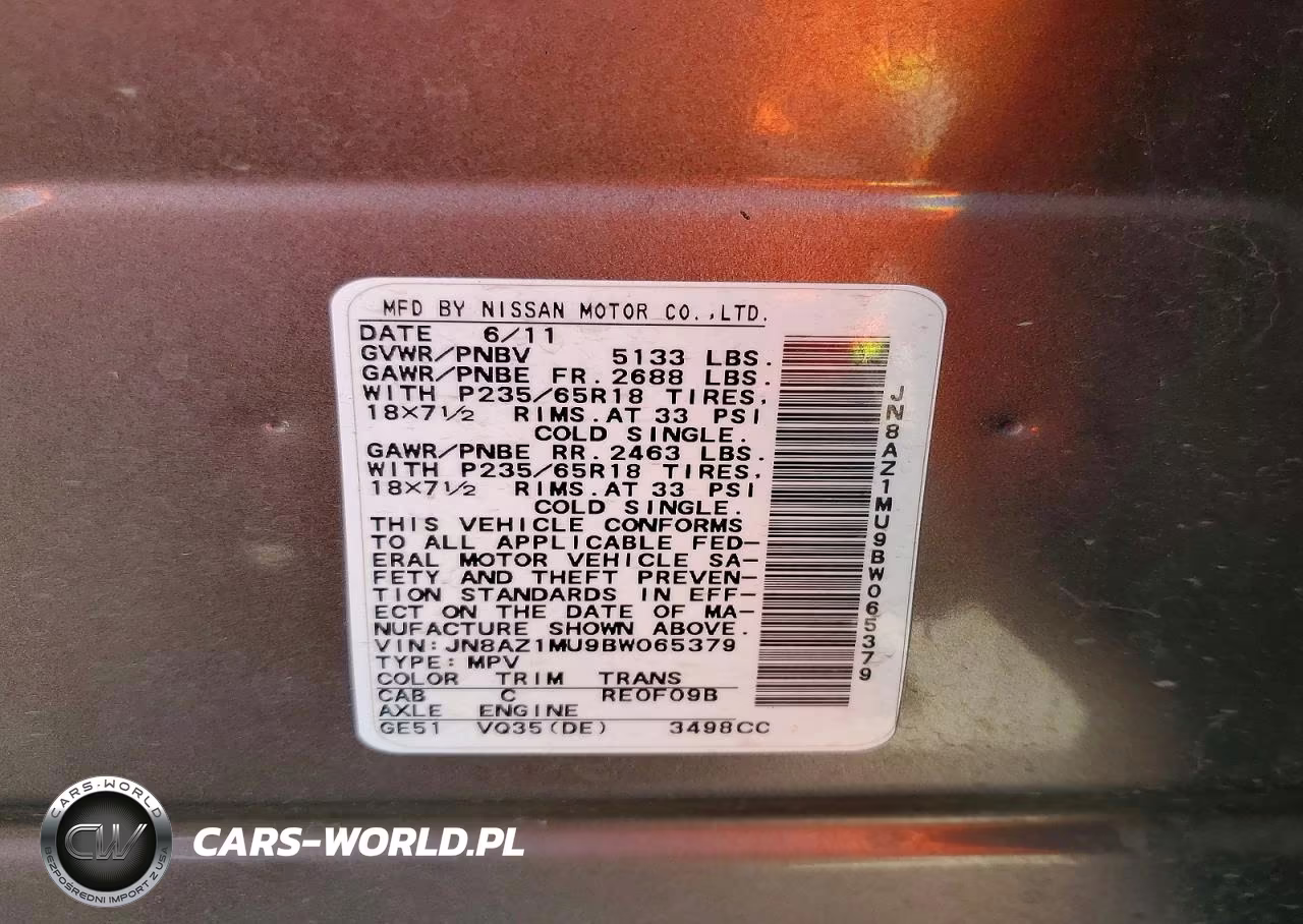 2011 Nissan Murano S VIN:JN8AZ1MU9BW065379 - 14