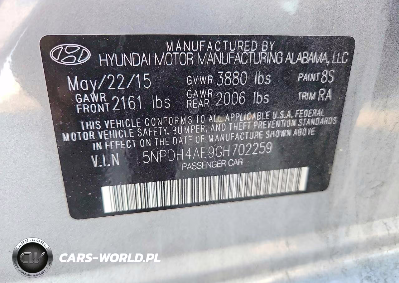 2016 Hyundai Elantra Se VIN:5NPDH4AE9GH702259 - 13