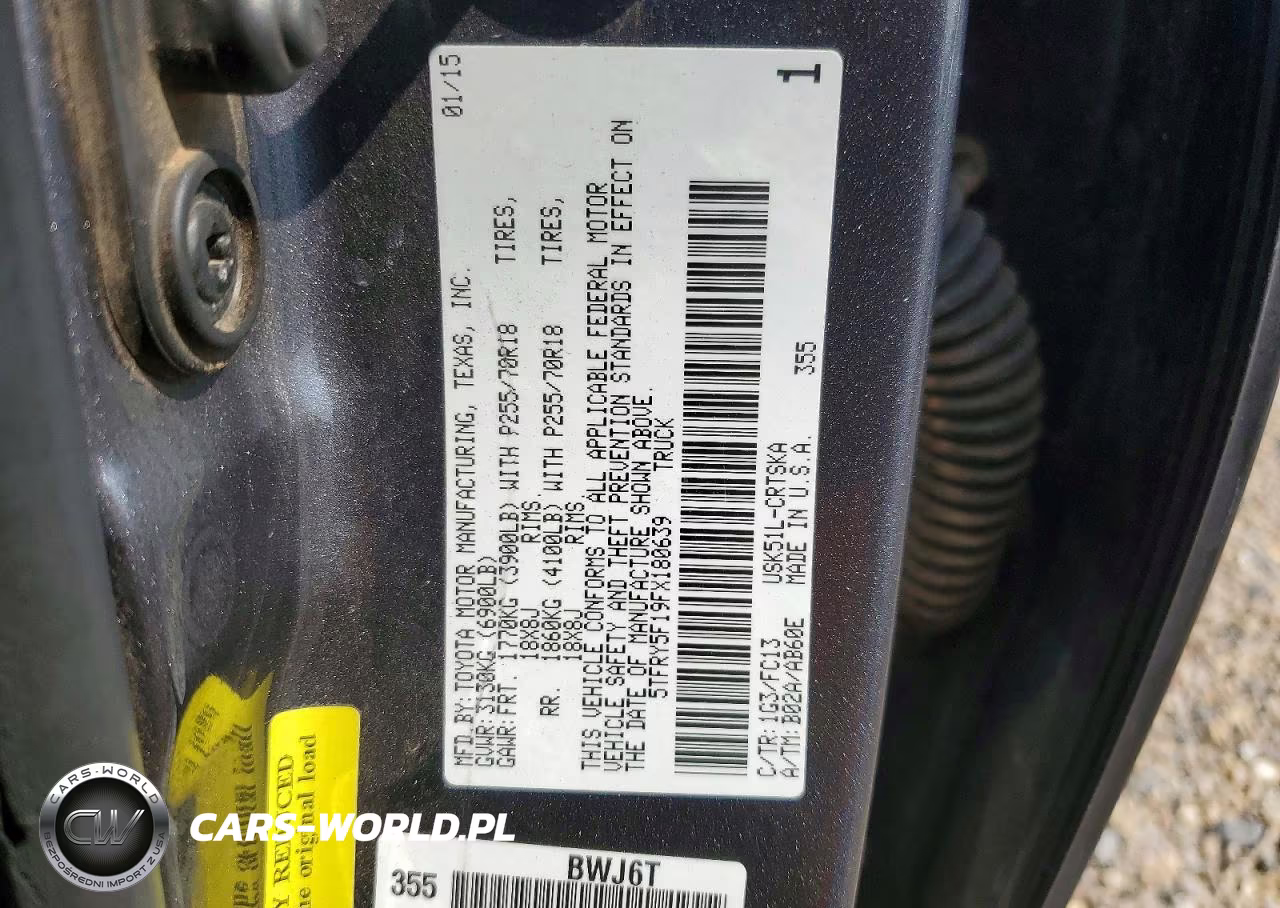 2015 Toyota Tundra Sr5 VIN:5TFRY5F19FX180639 - 12