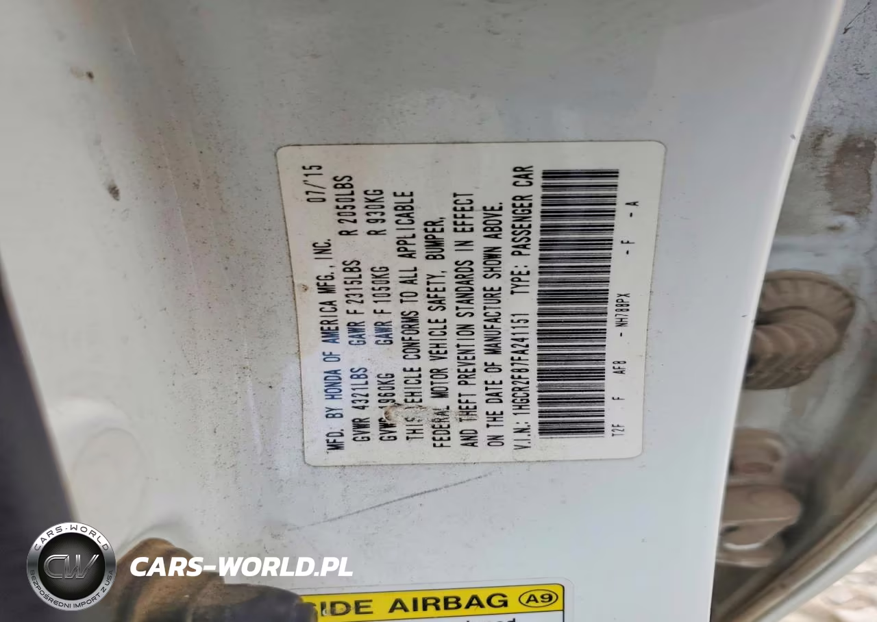 2015 Honda Accord Exl VIN:1HGCR2F87FA241151 - 12