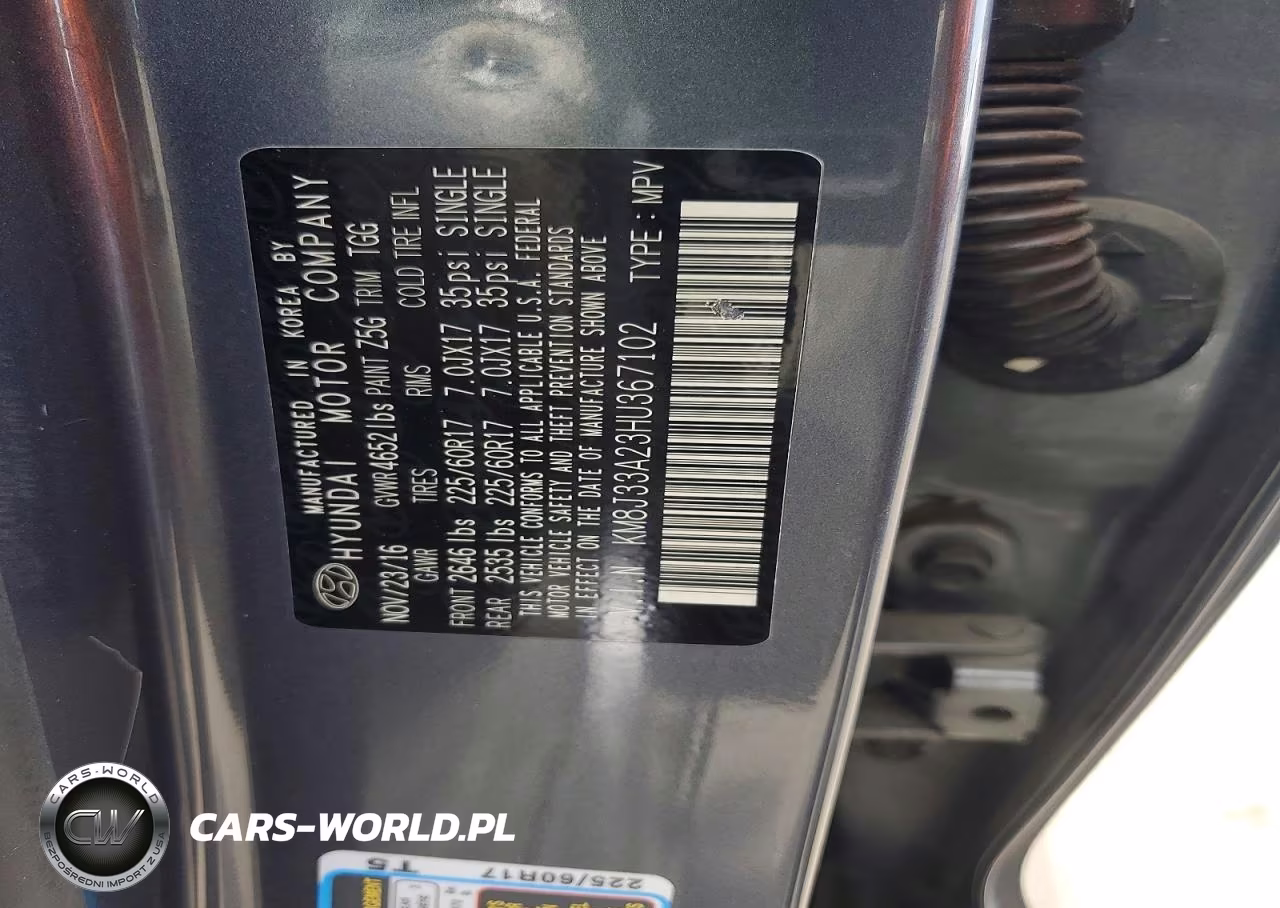 2017 Hyundai Tucson Eco VIN:KM8J33A23HU367102 - 13
