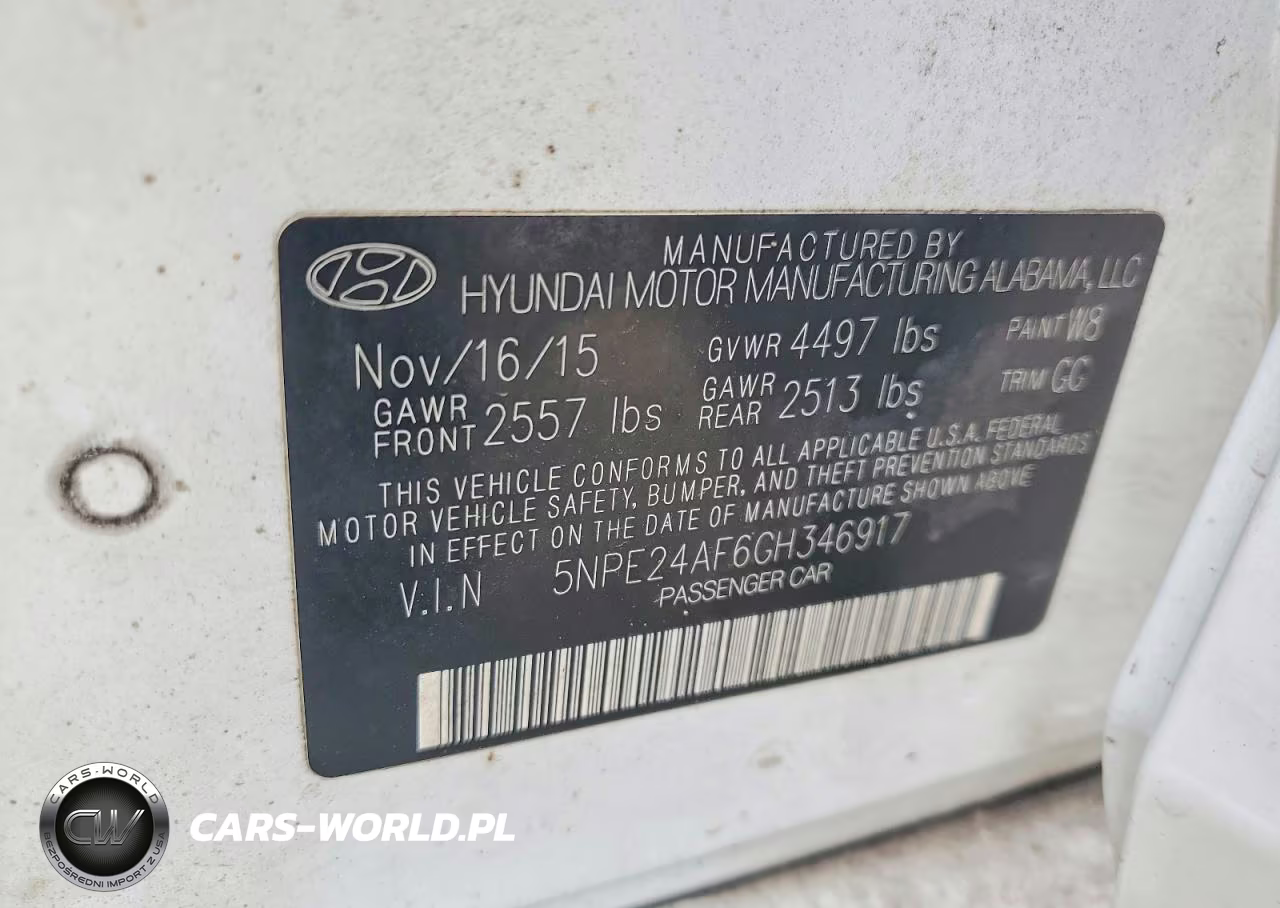 2016 Hyundai Sonata Se VIN:5NPE24AF6GH346917 - 12