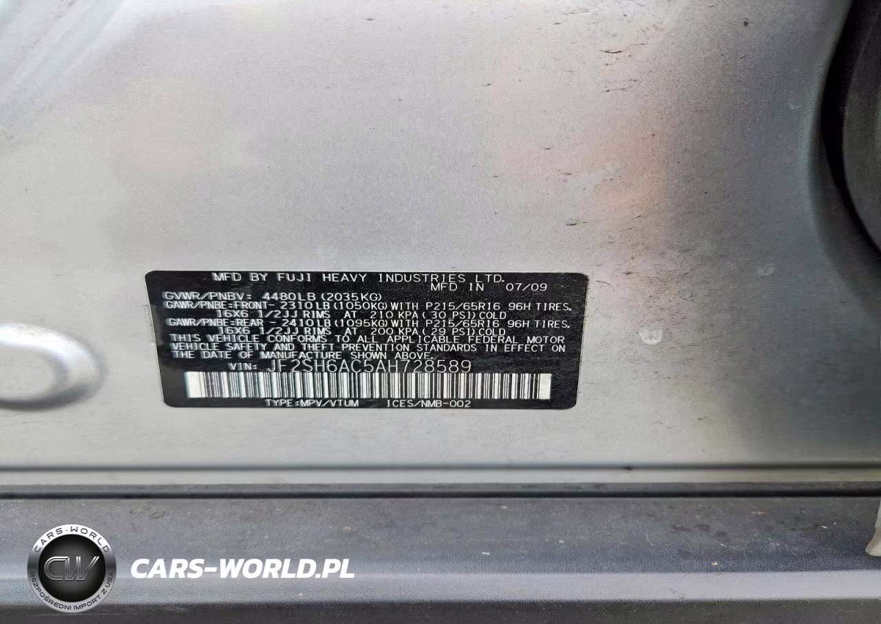 2010 Subaru Forester 2.5X VIN:JF2SH6AC5AH728589 - 13