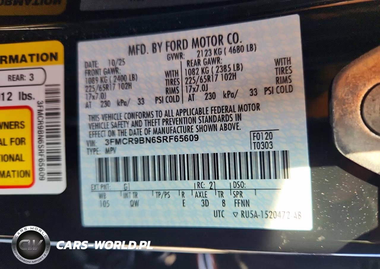 2025 Ford Bronco Sport Big Bend VIN:3FMCR9BN6SRF65609 - 13