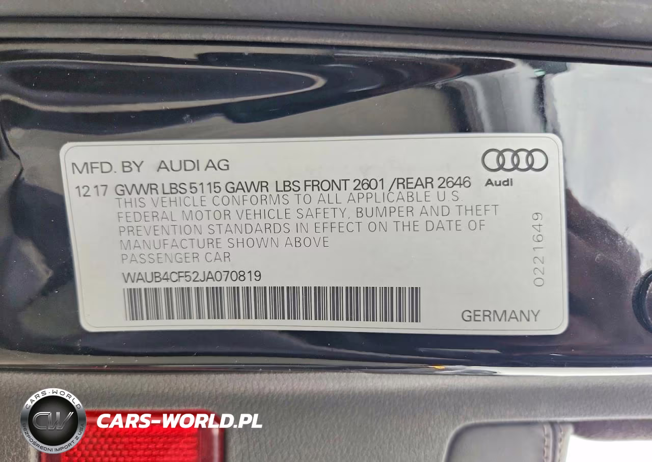 2018 Audi S5 Premium Plus VIN:WAUB4CF52JA070819 - 12