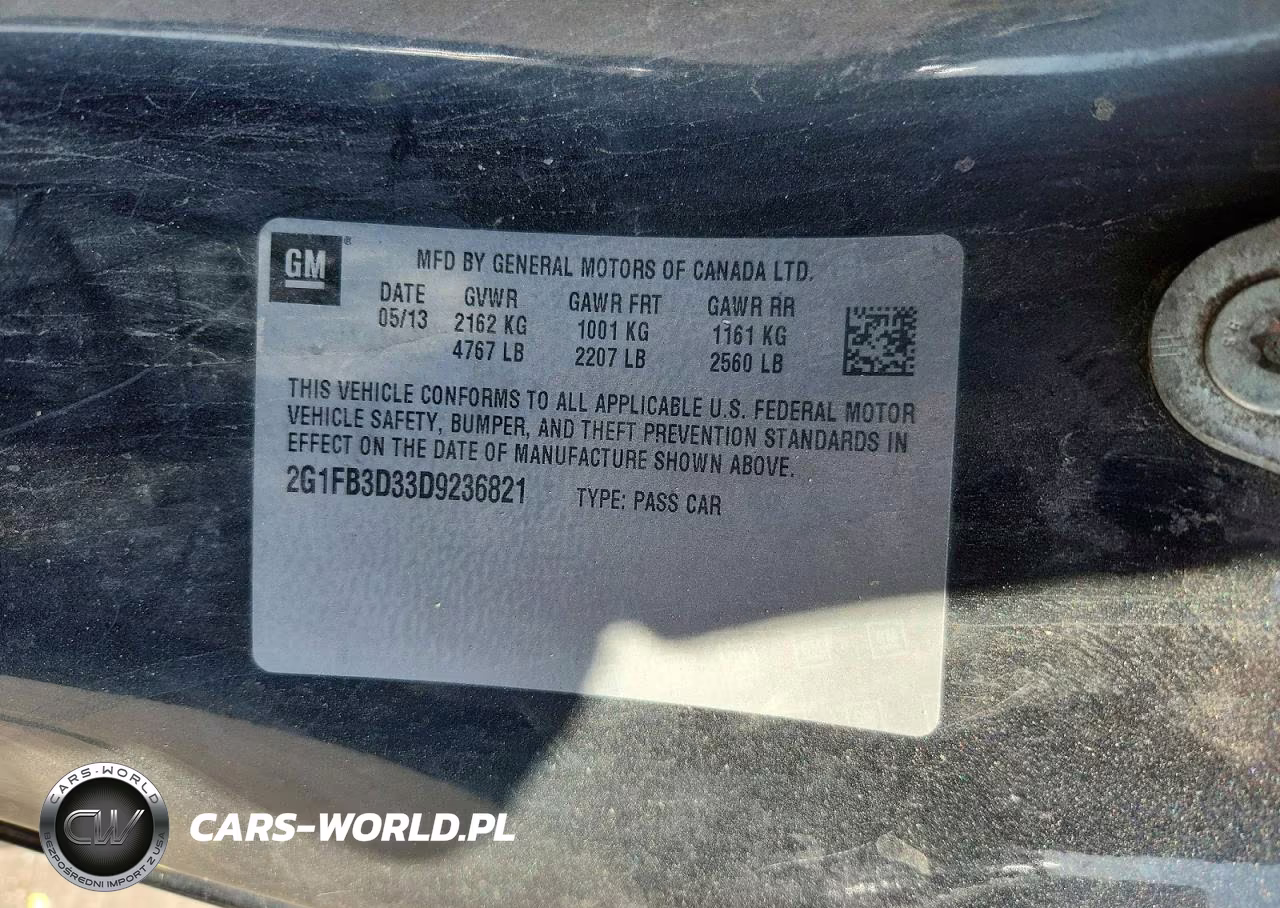 2013 Chevrolet Camaro Lt VIN:2G1FB3D33D9236821 - 12