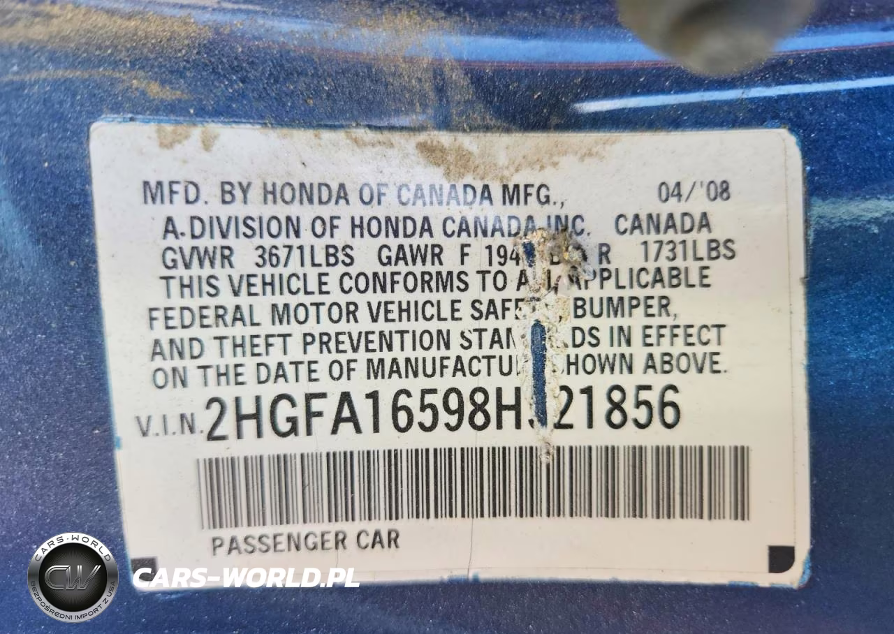 2008 Honda Civic Lx VIN:2HGFA16598H521856 - 12
