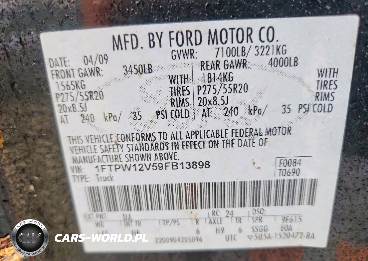 2009 Ford F150 Supercrew VIN:1FTPW12V59FB13898 - 12