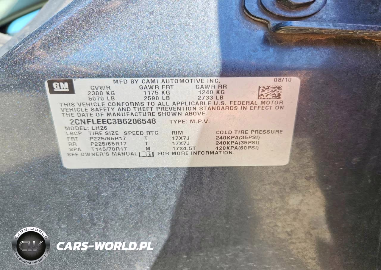 2011 Chevrolet Equinox Lt VIN:2CNFLEEC3B6206548 - 13