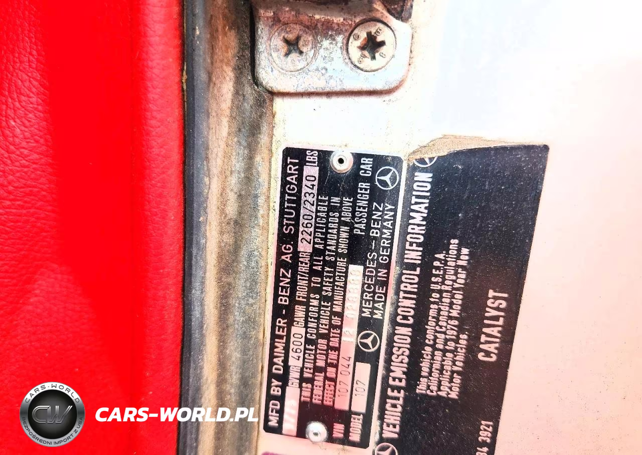1976 Mercedes-Benz 450Sl VIN:10704412028888 - 12