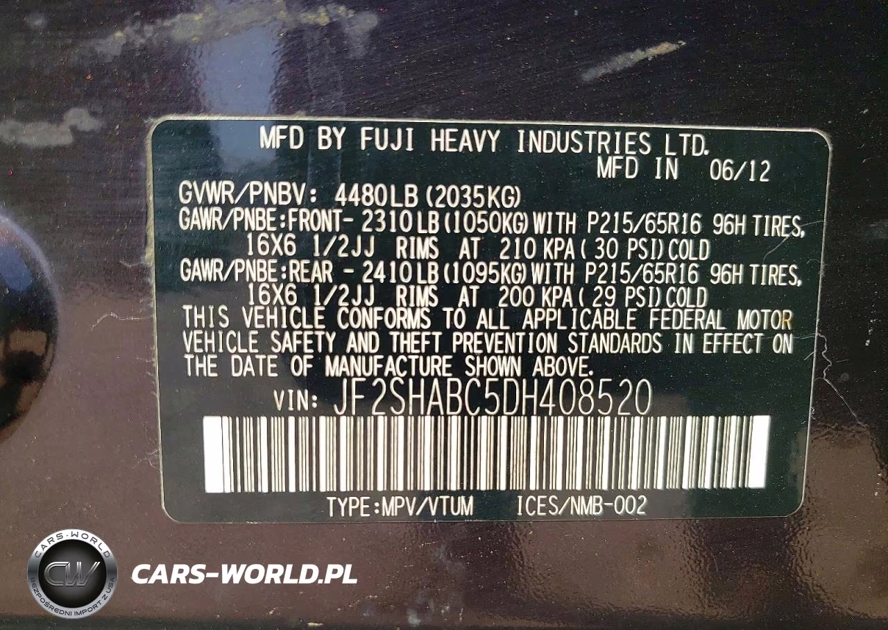 2013 Subaru Forester 2.5X VIN:JF2SHABC5DH408520 - 13