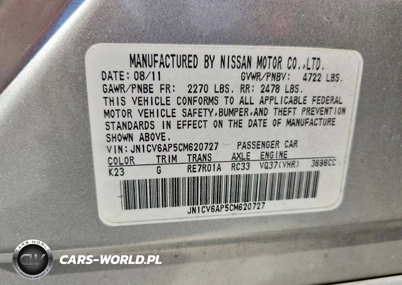 2012 Infiniti G37 Sedan Journey VIN:JN1CV6AP5CM620727 - 13
