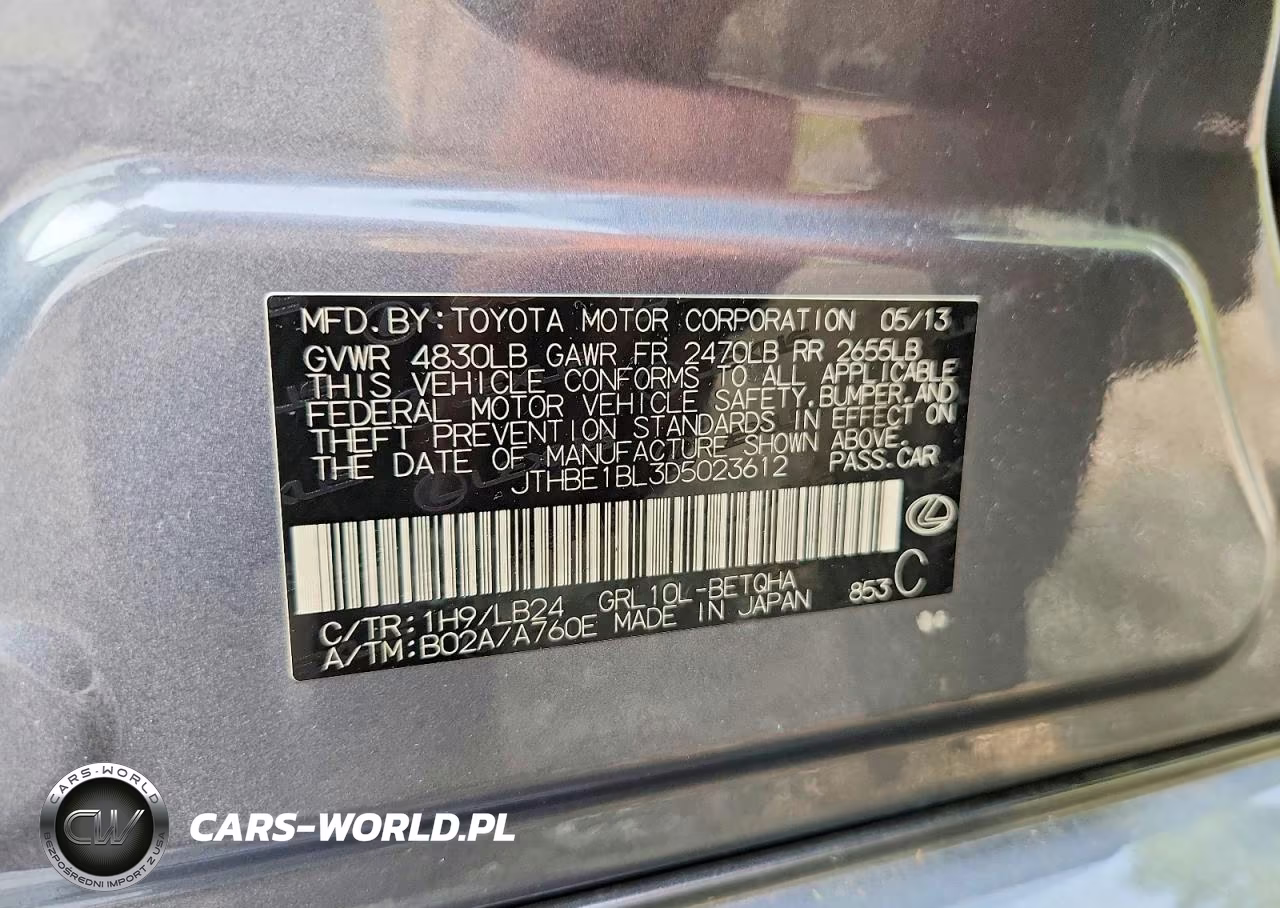 2013 Lexus Gs 350 VIN:JTHBE1BL3D5023612 - 12