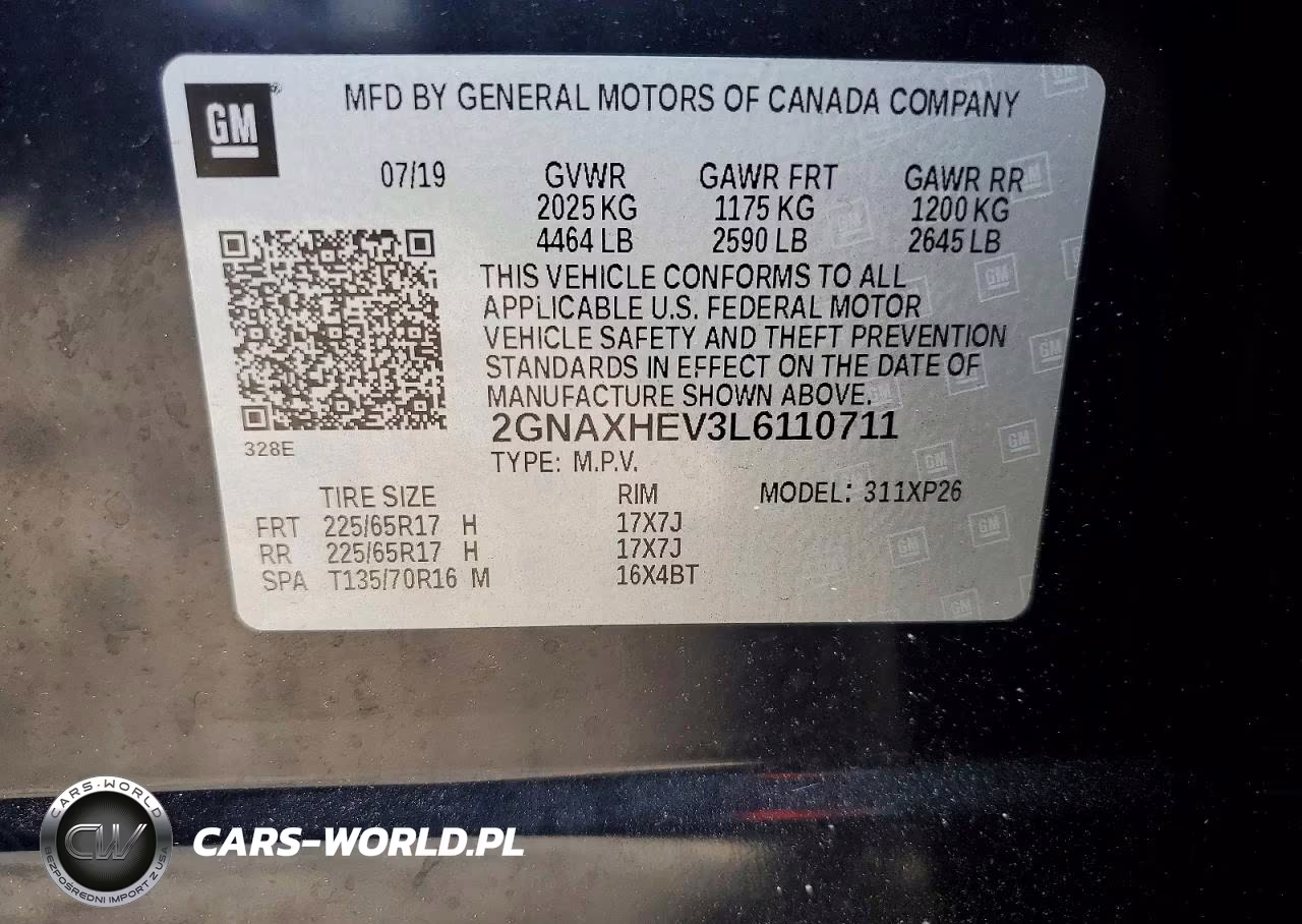 2020 Chevrolet Equinox Ls VIN:2GNAXHEV3L6110711 - 13