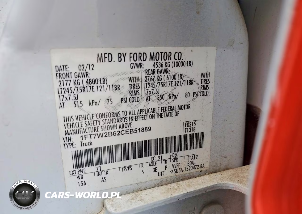 2012 Ford F250 Super Duty VIN:1FT7W2B62CEB51889 - 13