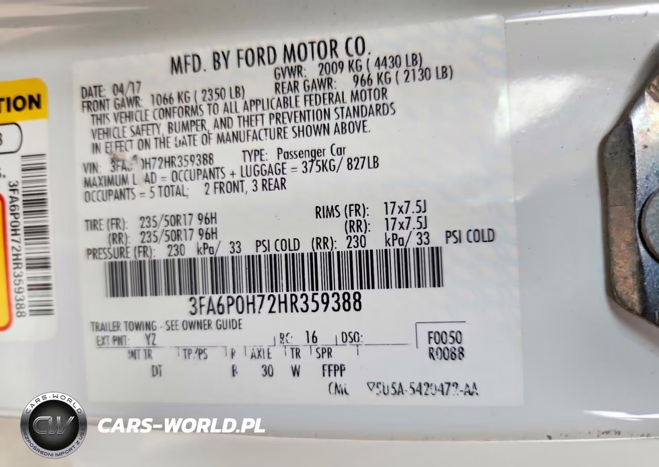 2017 Ford Fusion Se VIN:3FA6P0H72HR359388 - 13