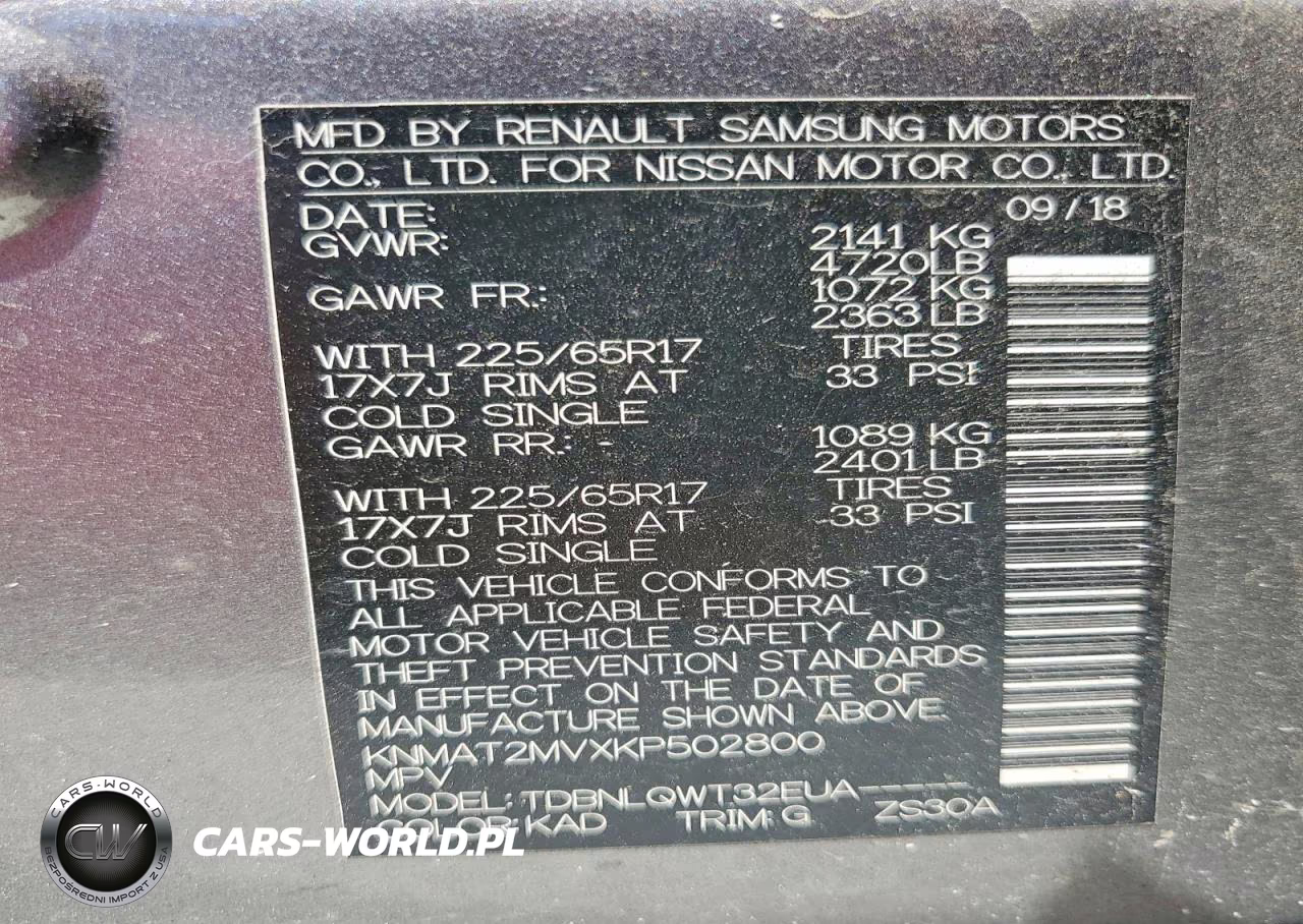2019 Niss Rogue Awd 4D Suv 2.5L Sv VIN:KNMAT2MVXKP502800 - 13