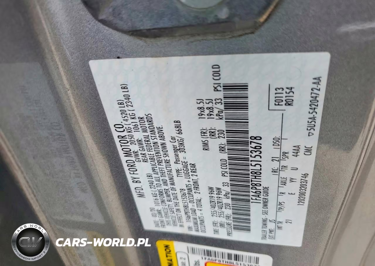 2020 Ford Mustang VIN:1FA6P8TH8L5153678 - 13