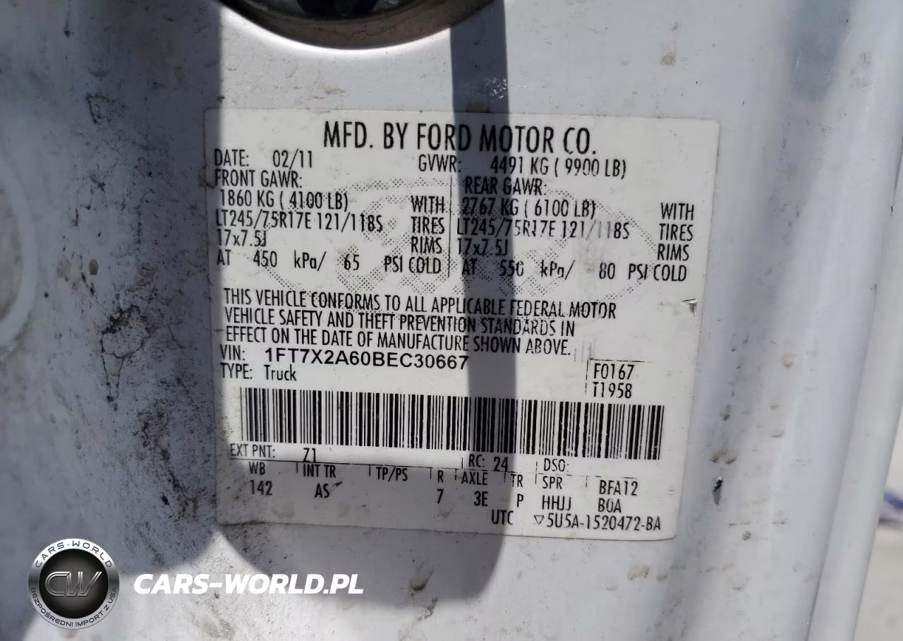 2011 Ford F250 Super Duty VIN:1FT7X2A60BEC30667 - 12