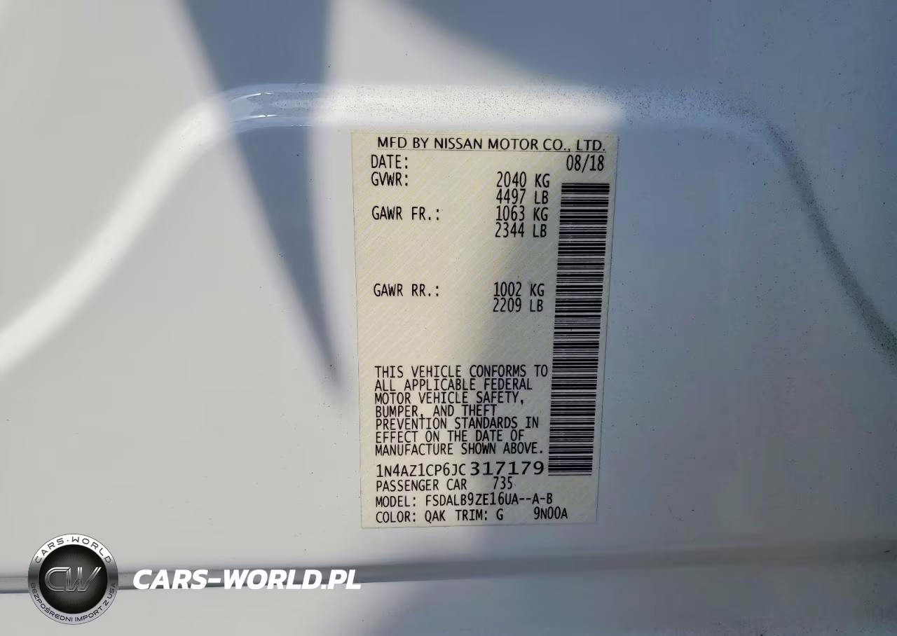 2018 Nissan Leaf S VIN:1N4AZ1CP6JC317179 - 12