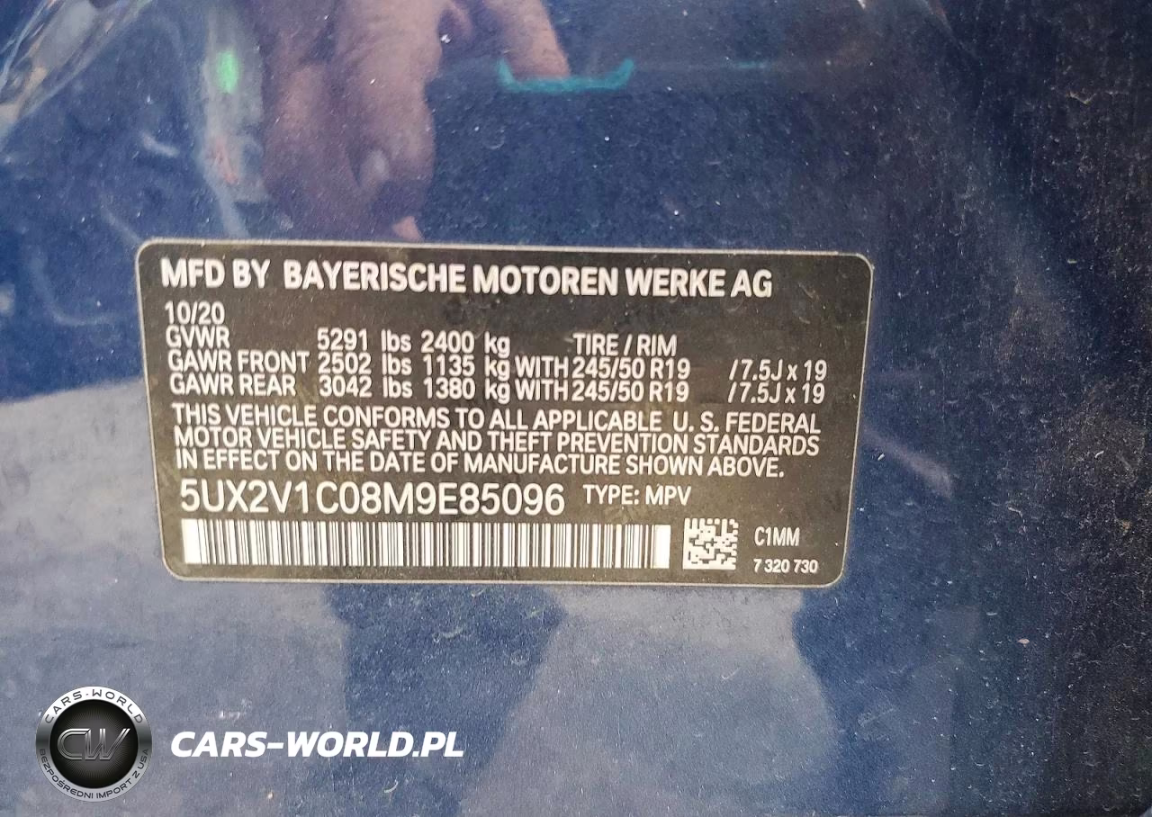 2021 BMW X4 xDrive30I VIN:5UX2V1C08M9E85096 - 13