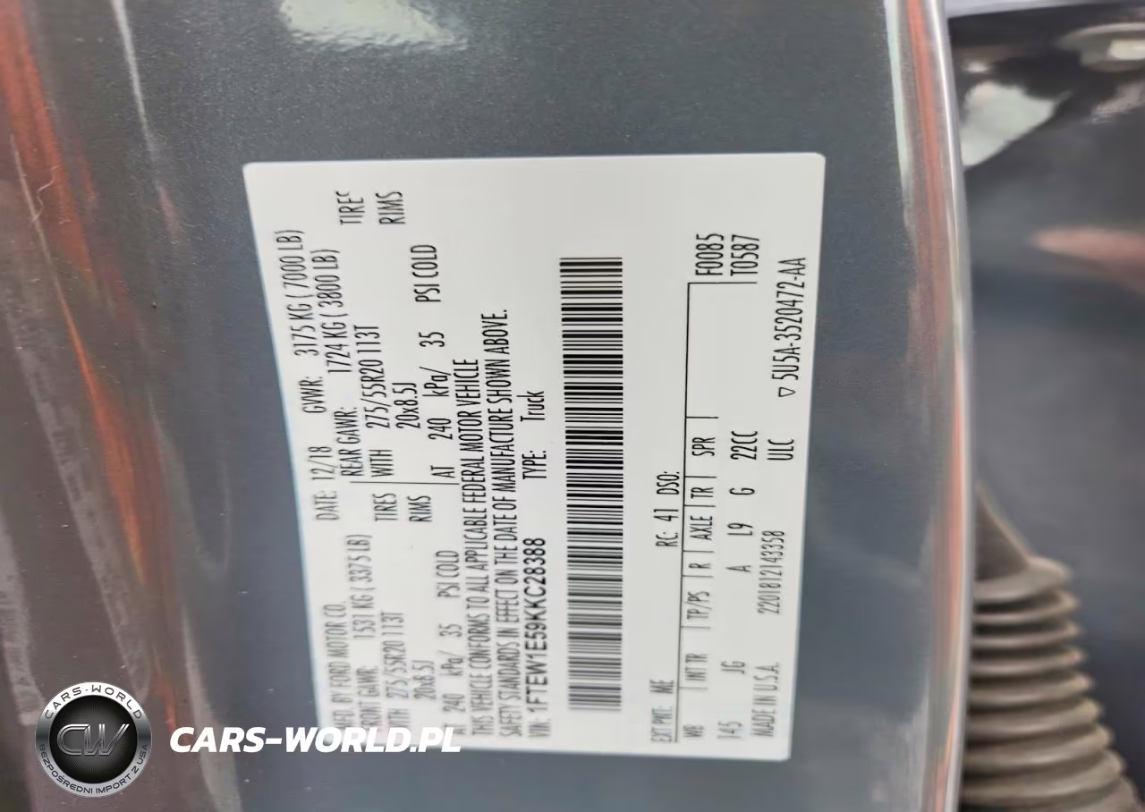 2019 Ford F150 Supercrew VIN:1FTEW1E59KKC28388 - 13