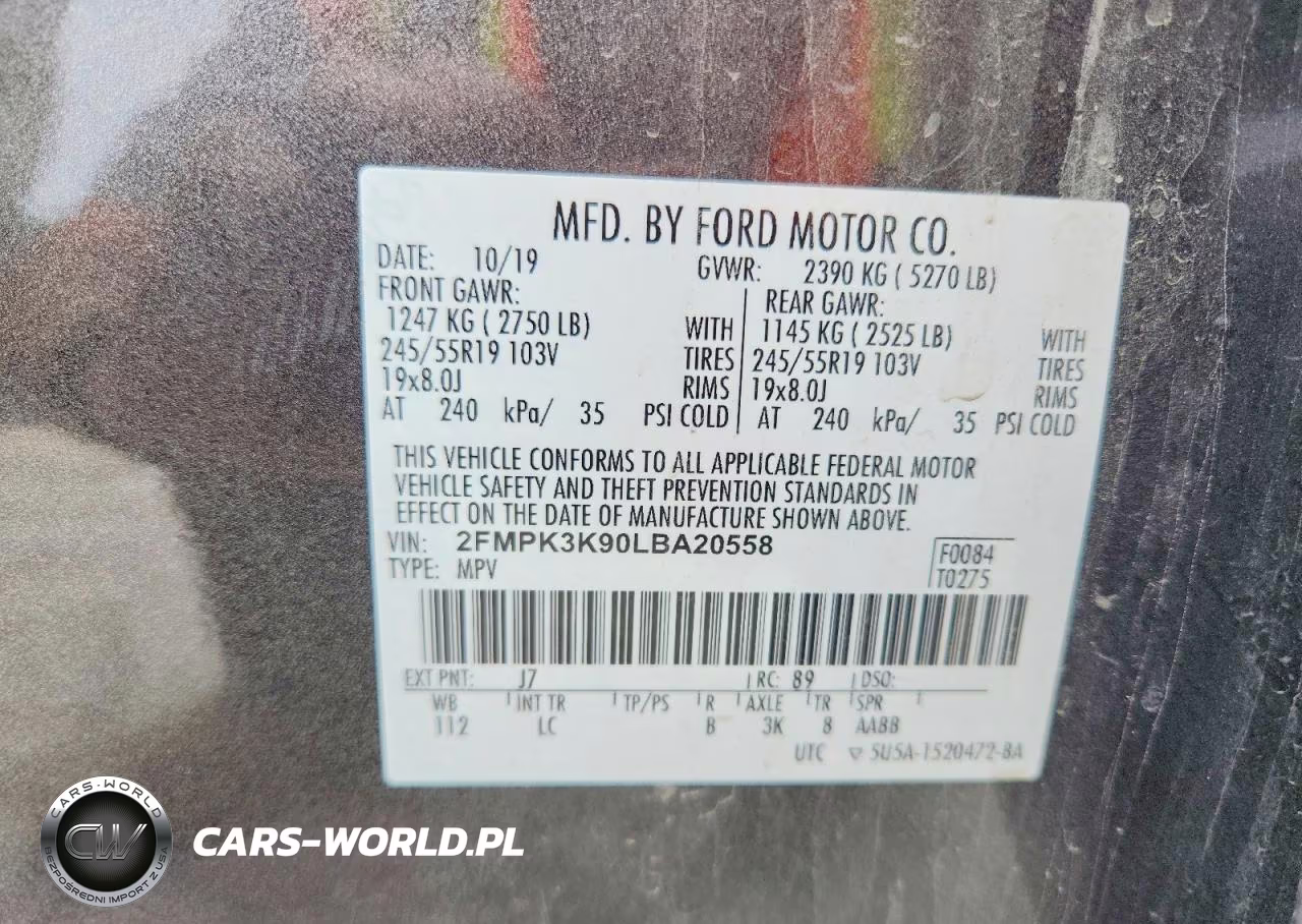 2020 Ford Edge Titanium VIN:2FMPK3K90LBA20558 - 13