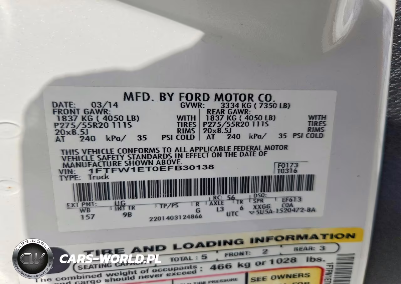 2014 Ford F150 Supercrew VIN:1FTFW1ET0EFB30138 - 12