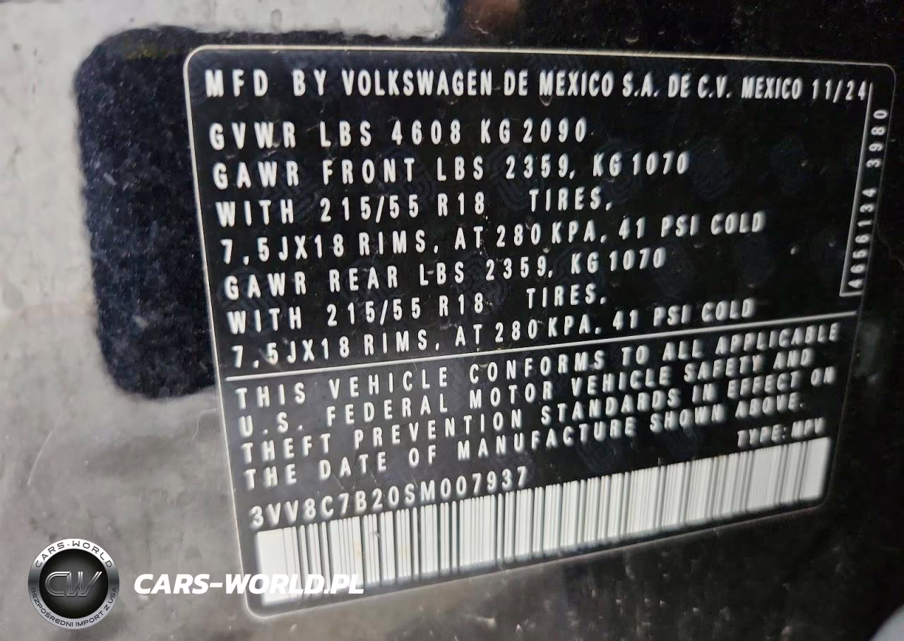 2025 Volkswagen Taos S VIN:3VV8C7B20SM007937 - 13
