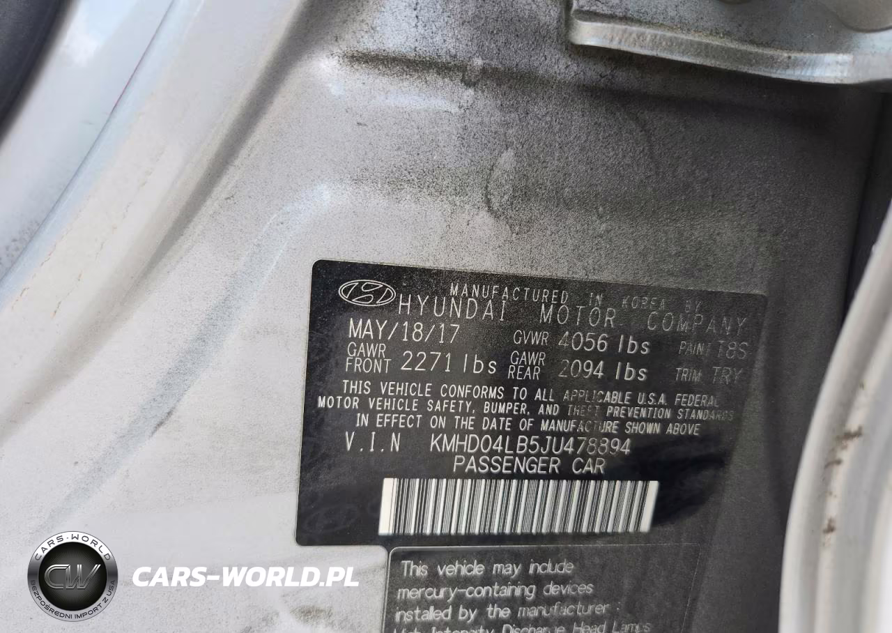 2018 Hyundai Elantra Sport VIN:KMHD04LB5JU478894 - 13