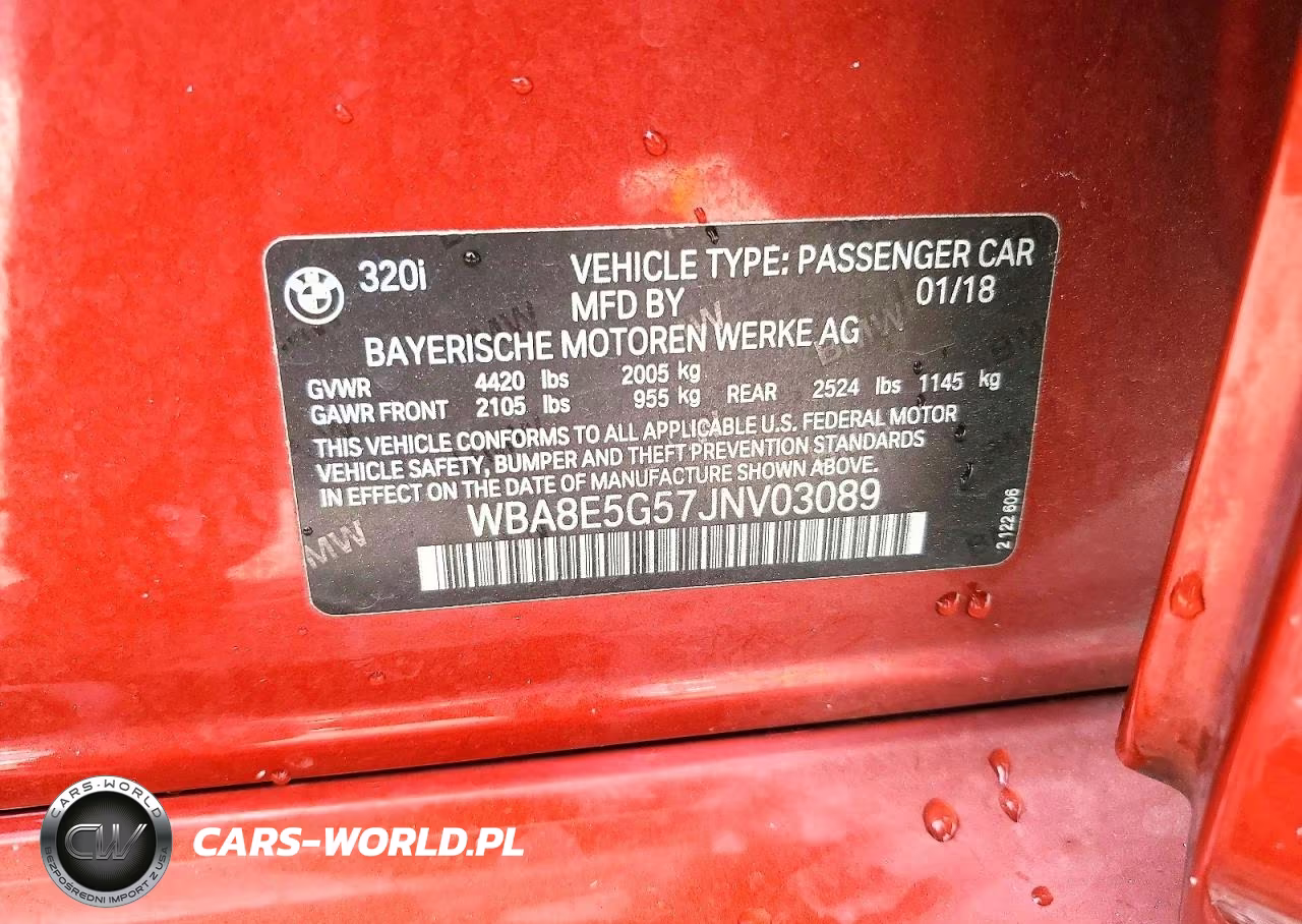 2018 BMW 320 Xi VIN:WBA8E5G57JNV03089 - 12