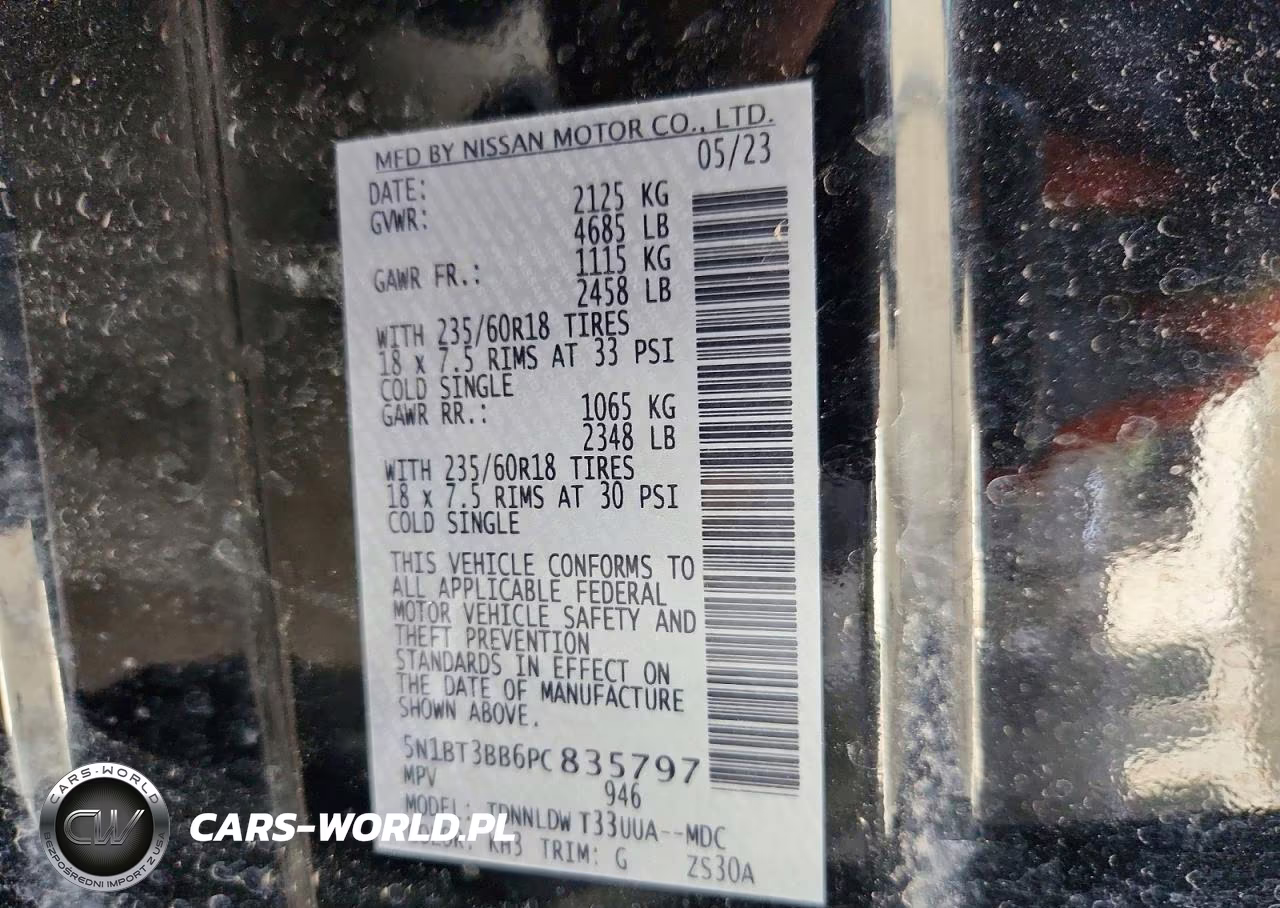2023 Nissan Rogue Sv VIN:5N1BT3BB6PC835797 - 13