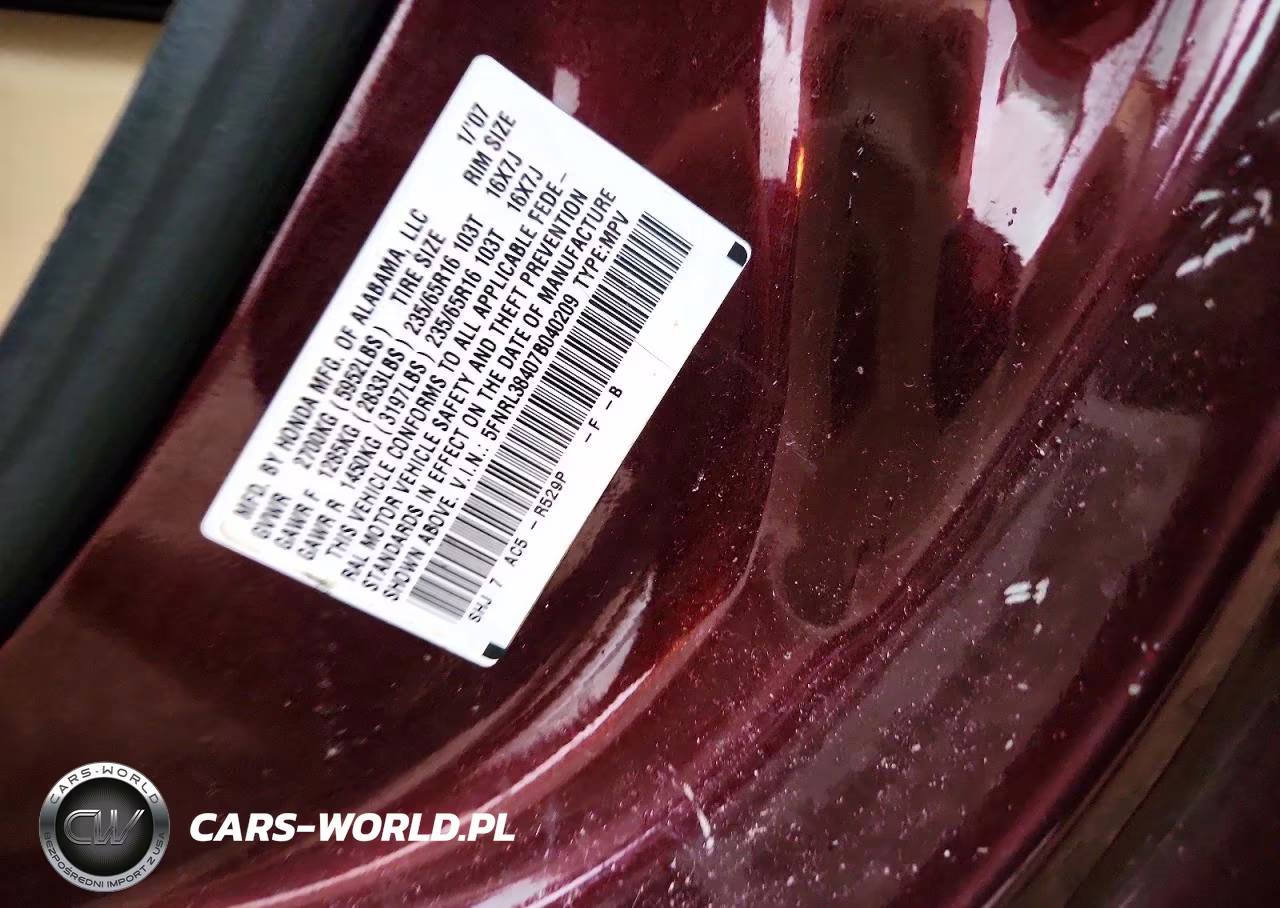 2007 Honda Odyssey Ex VIN:5FNRL38407B040209 - 14