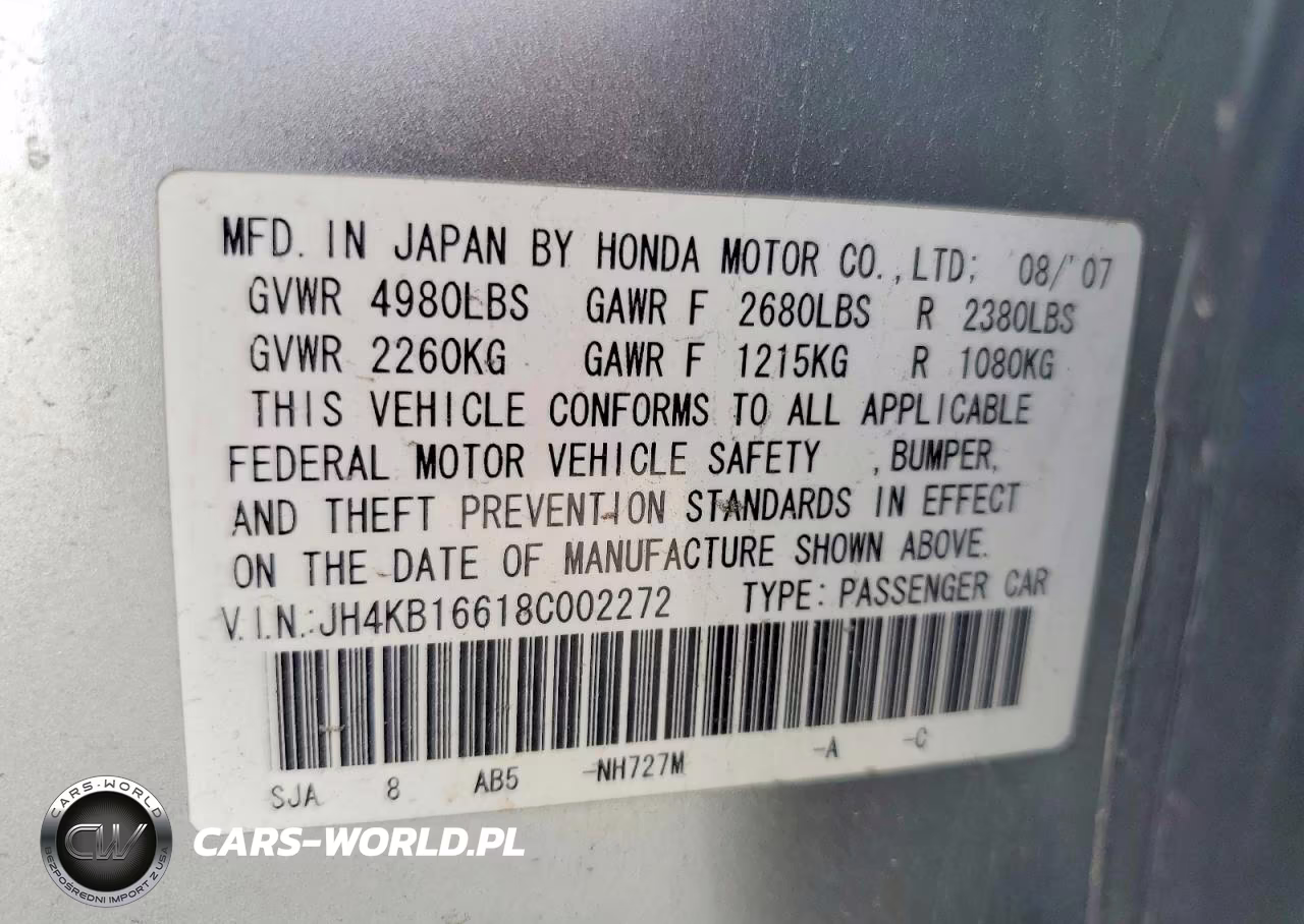 2008 Acura Rl VIN:JH4KB16618C002272 - 12