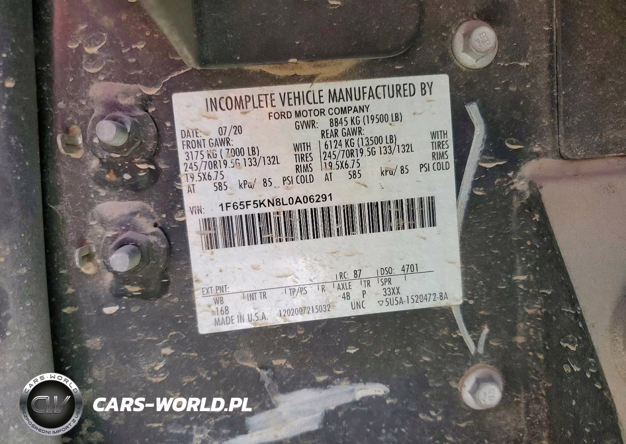 2020 Ford F59 Delivery Truck VIN:1F65F5KN8L0A06291 - 13