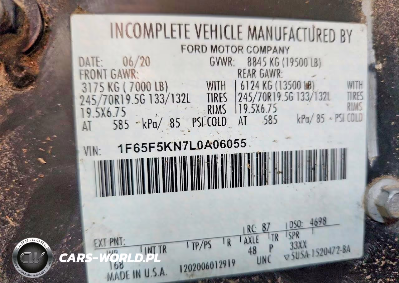 2020 Ford F59 Delivery Truck VIN:1F65F5KN7L0A06055 - 12