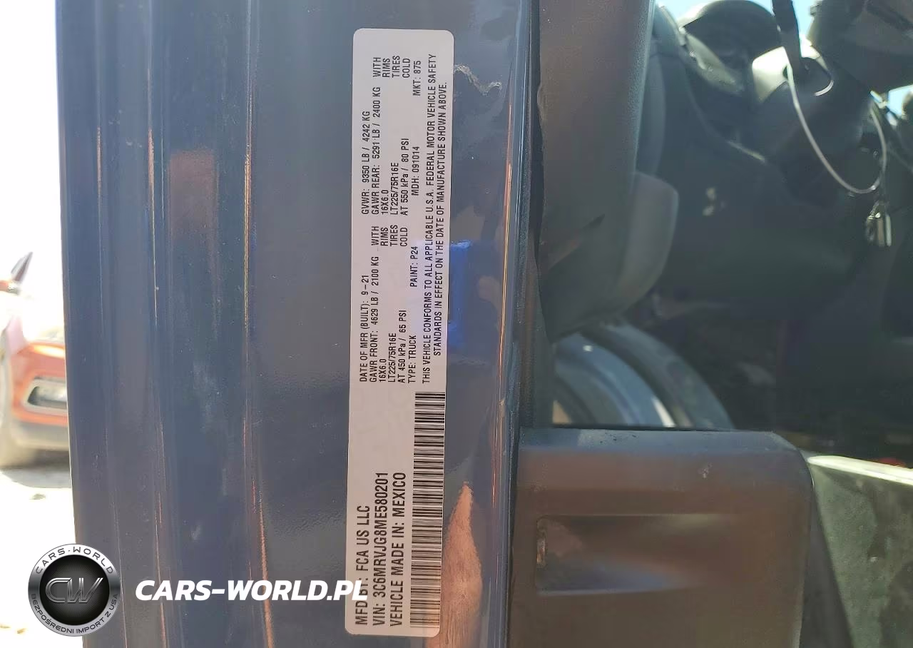 2021 Ram Promaster 3500 3500 High VIN:3C6MRVJG8ME580201 - 12