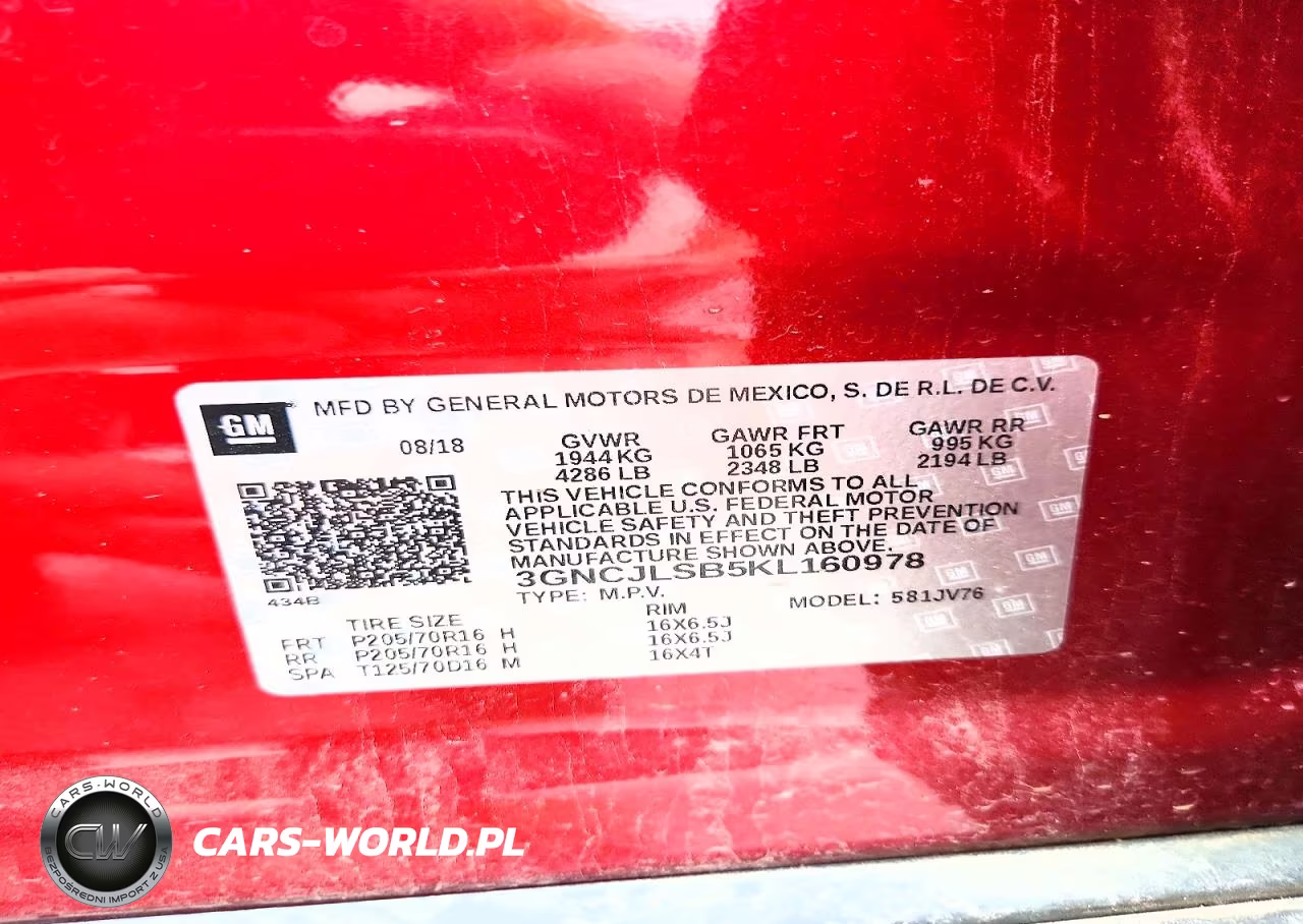 2019 Chevrolet Trax 1Lt VIN:3GNCJLSB5KL160978 - 13